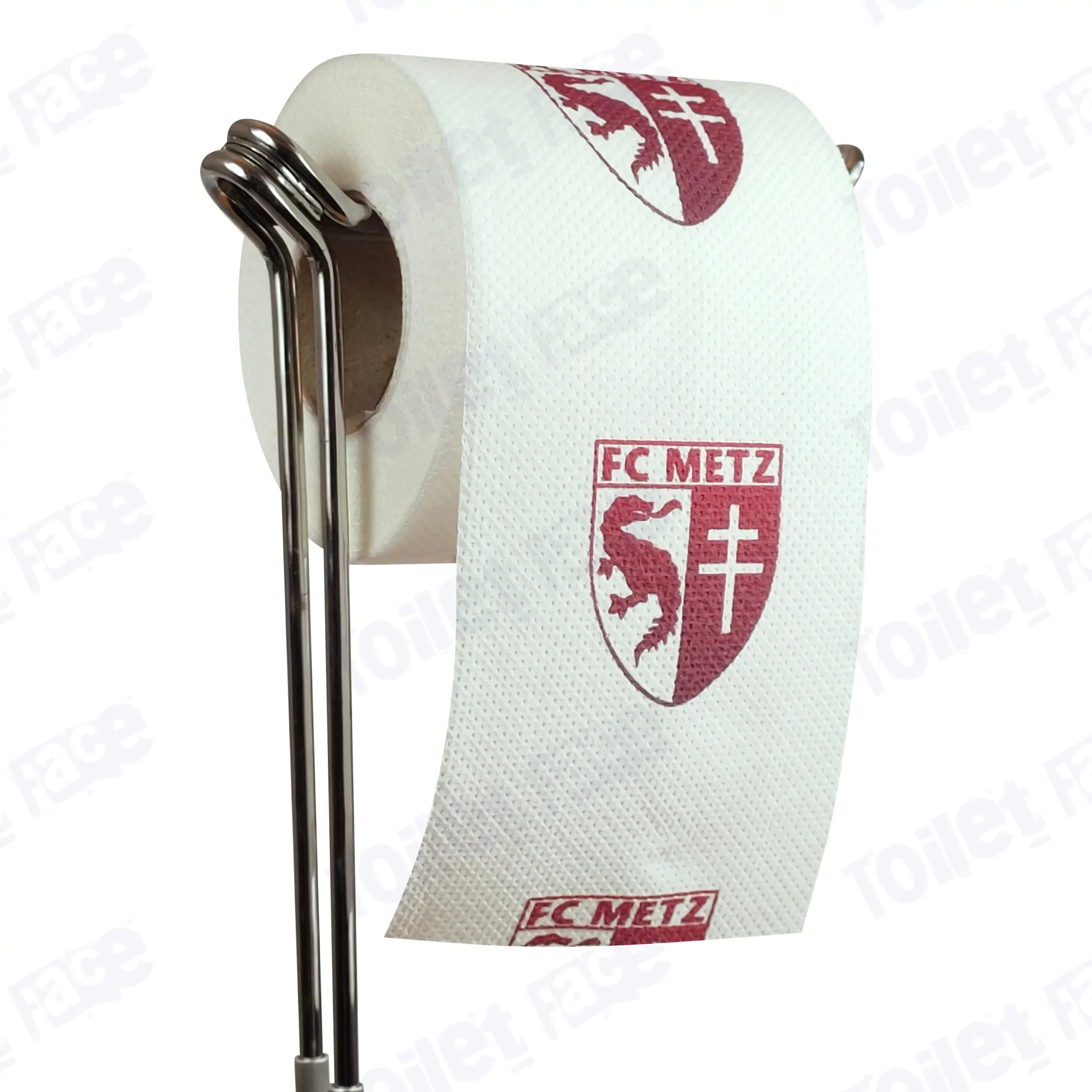 Metz Novelty Toilet Paper Product Image On A Stand|Metz Novelty Toilet Paper Product Image On It's Side|