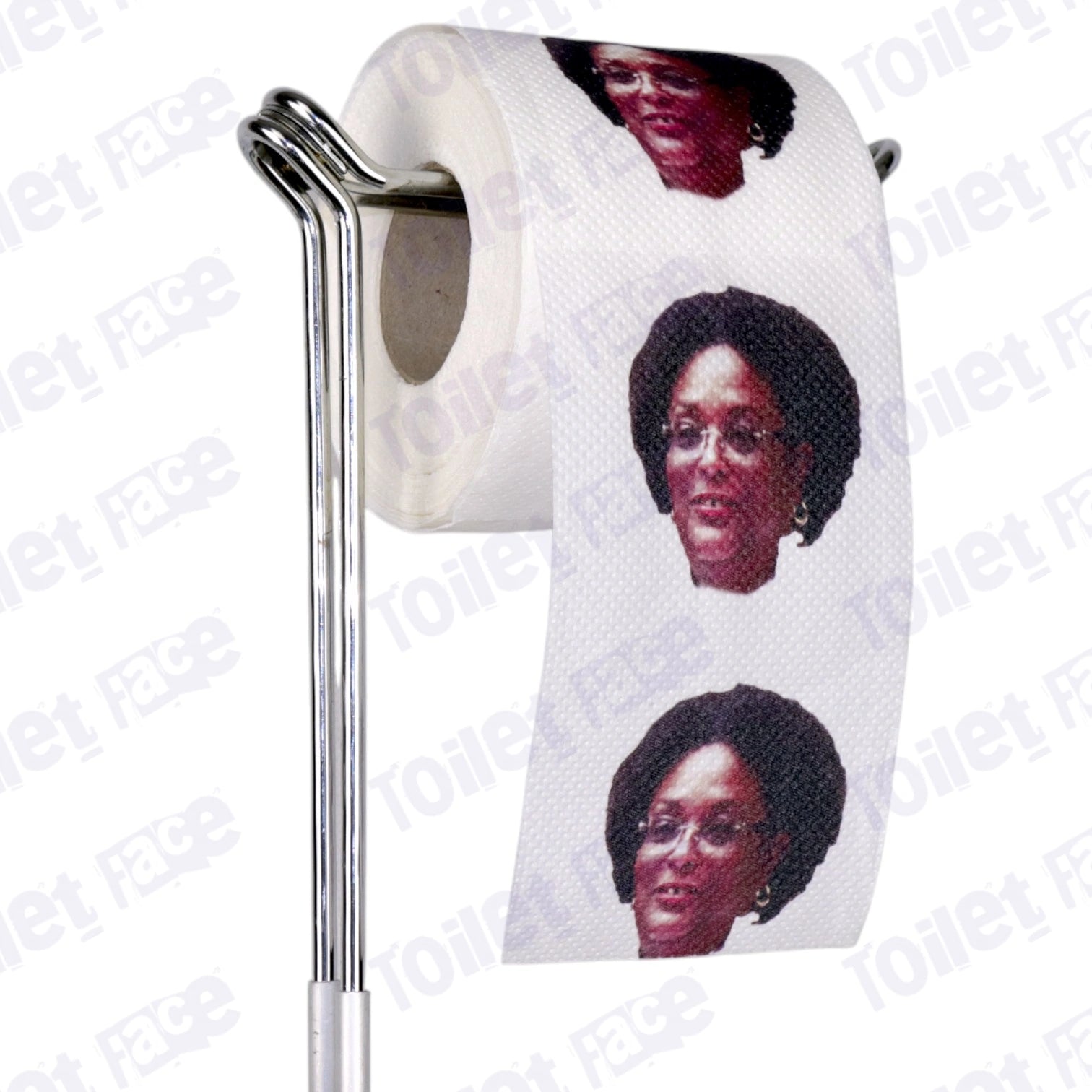 Mia Mottley Novelty Toilet Paper Product Image On A Stand