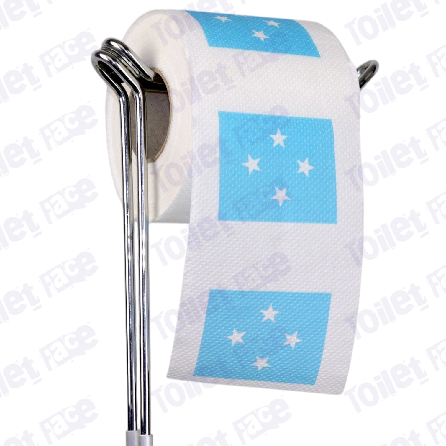 micronesia flag novelty toilet paper on a holder