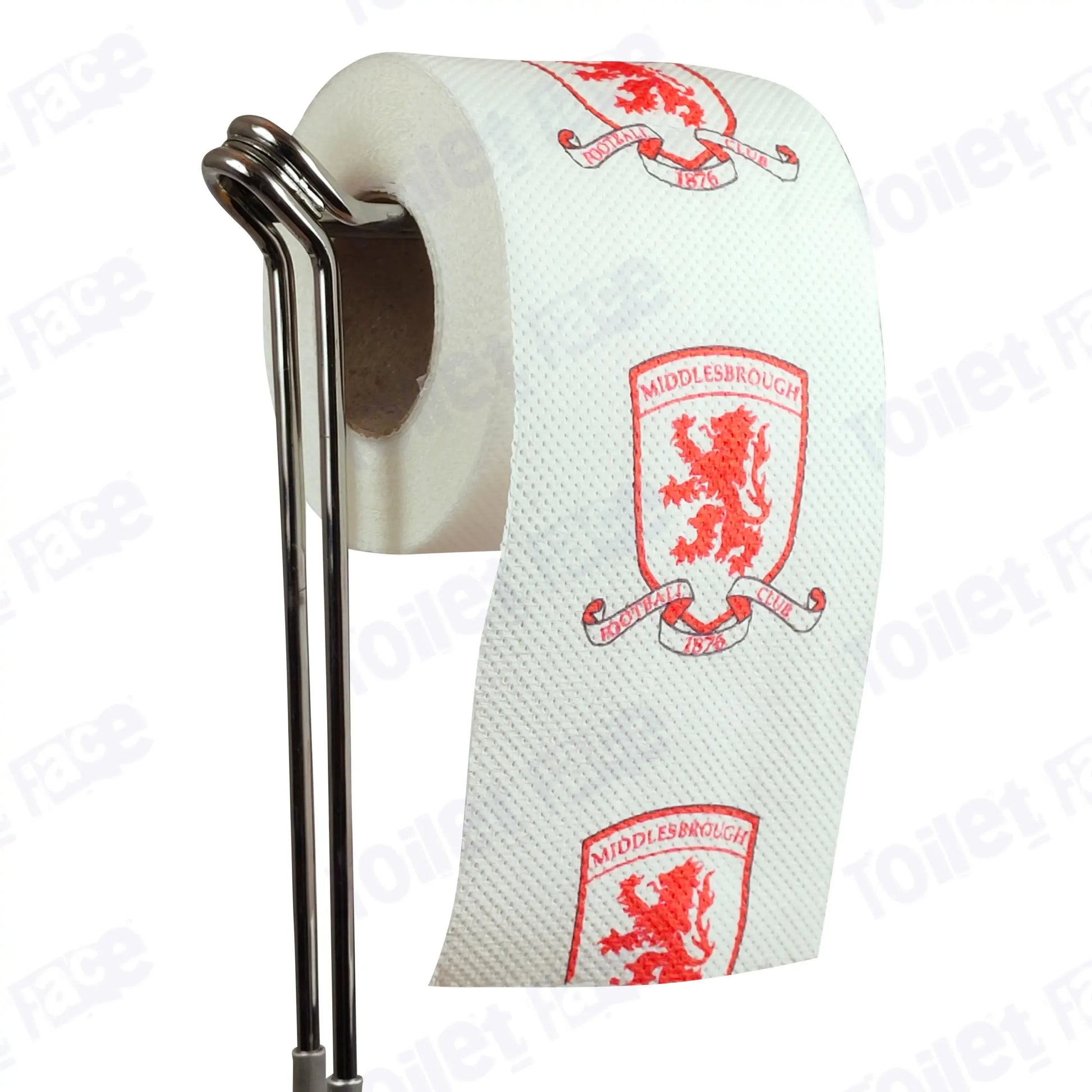 Middlesbrough Novelty Toilet Paper Product Image On A Stand|Middlesbrough Novelty Toilet Paper Product Image On It's Side|||||||||||||||
