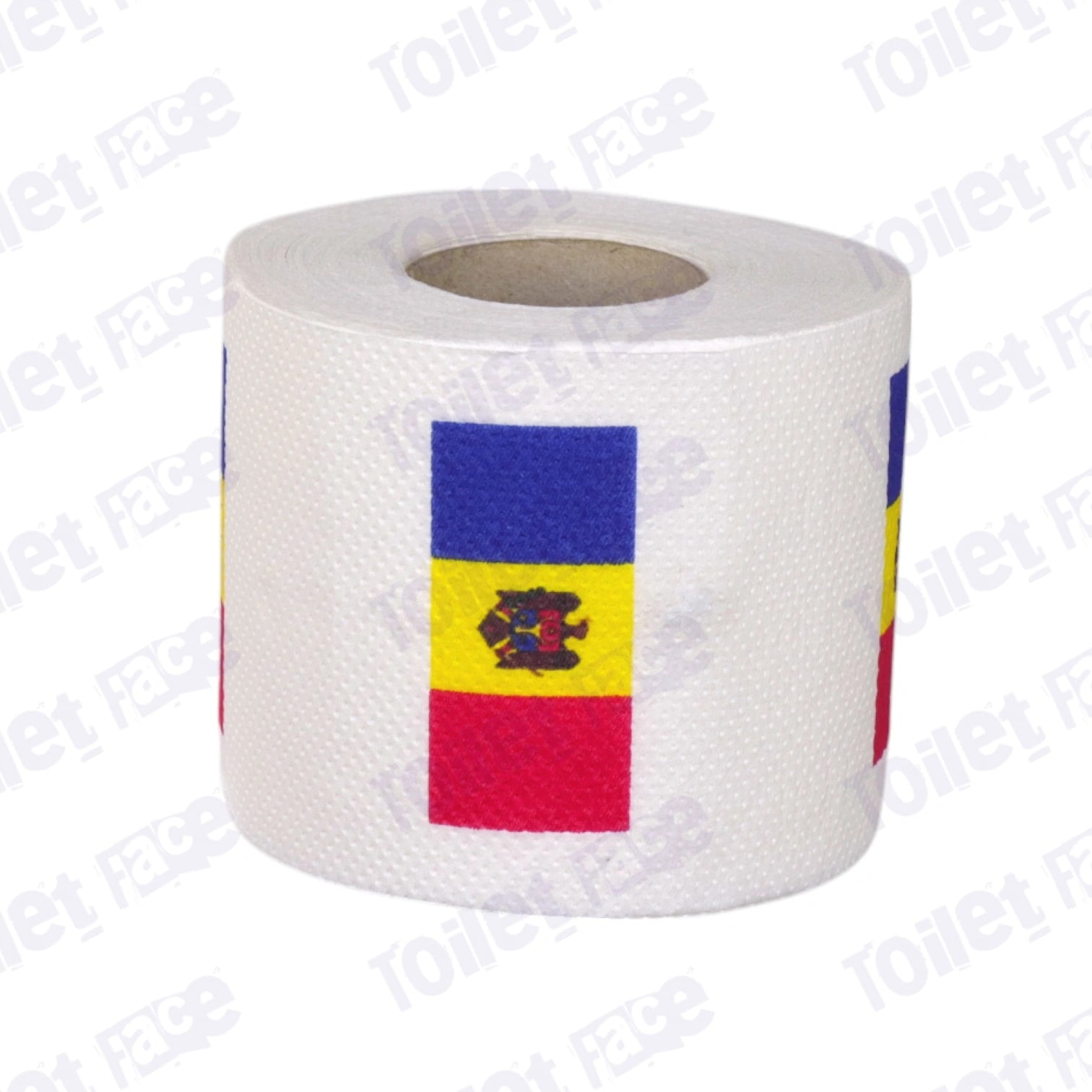 moldova flag printed on novelty toilet paper roll