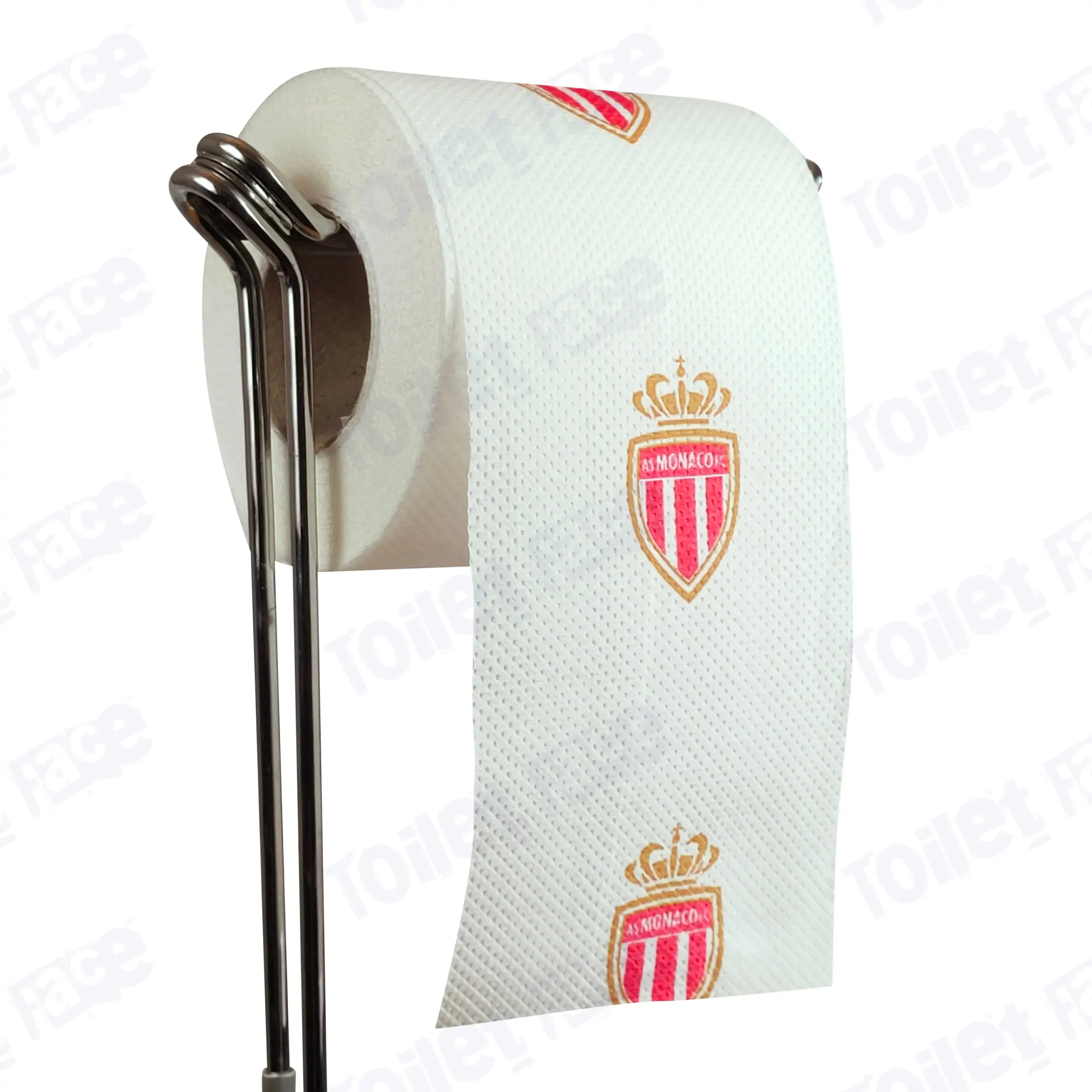 Monaco Novelty Toilet Paper Product Image On A Stand|Monaco Novelty Toilet Paper Product Image On It's Side|