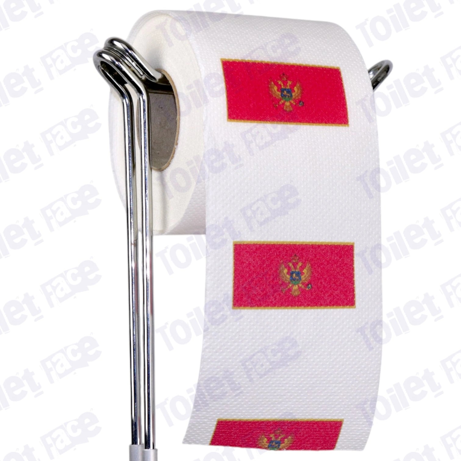 montenegro flag novelty toilet paper on a holder