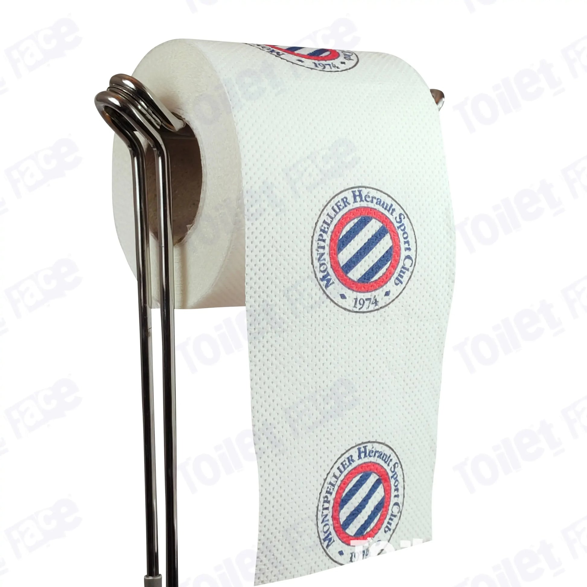 Montpellier Novelty Toilet Paper Product Image On A Stand|Montpellier Novelty Toilet Paper Product Image On It's Side|