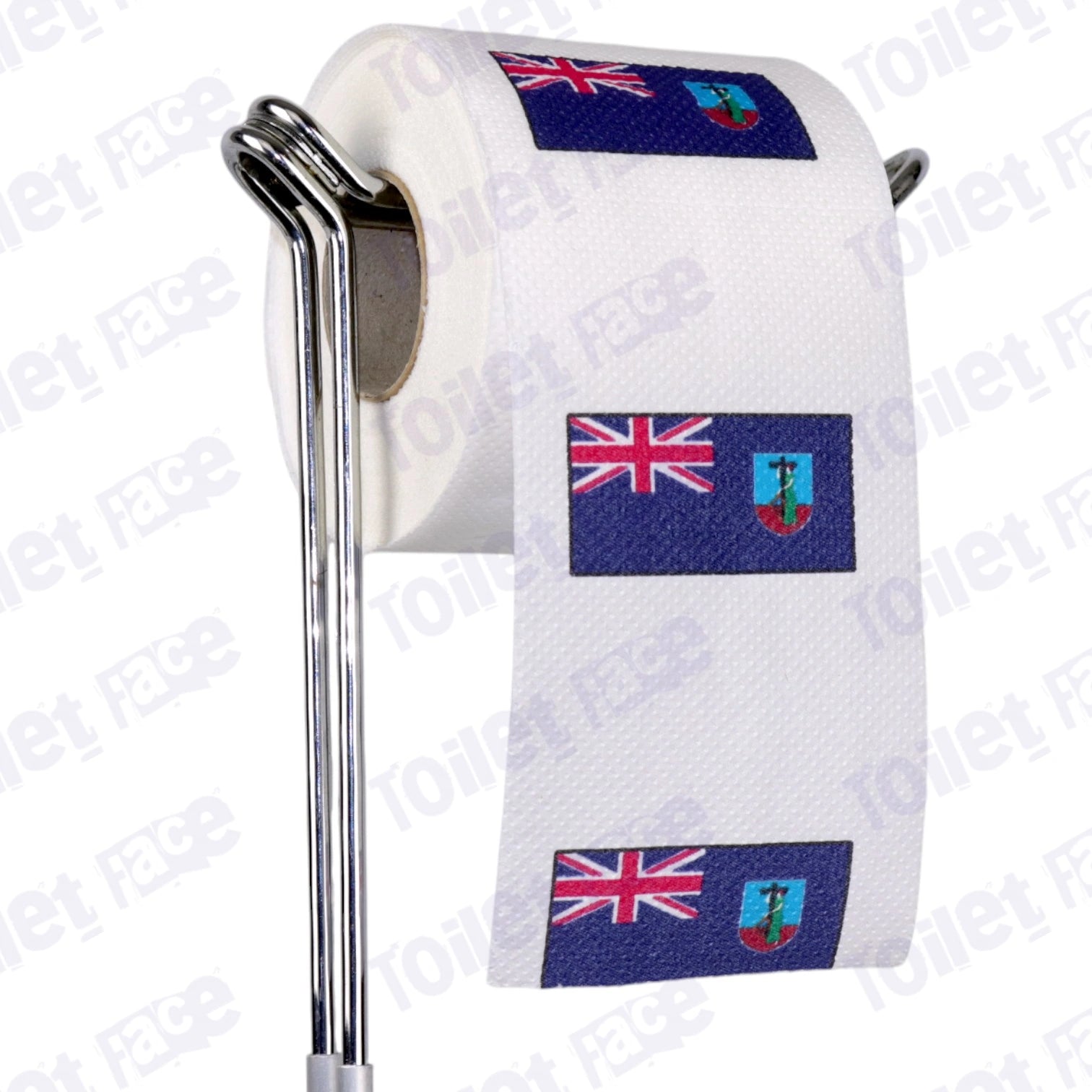 montserrat flag novelty toilet paper on a holder