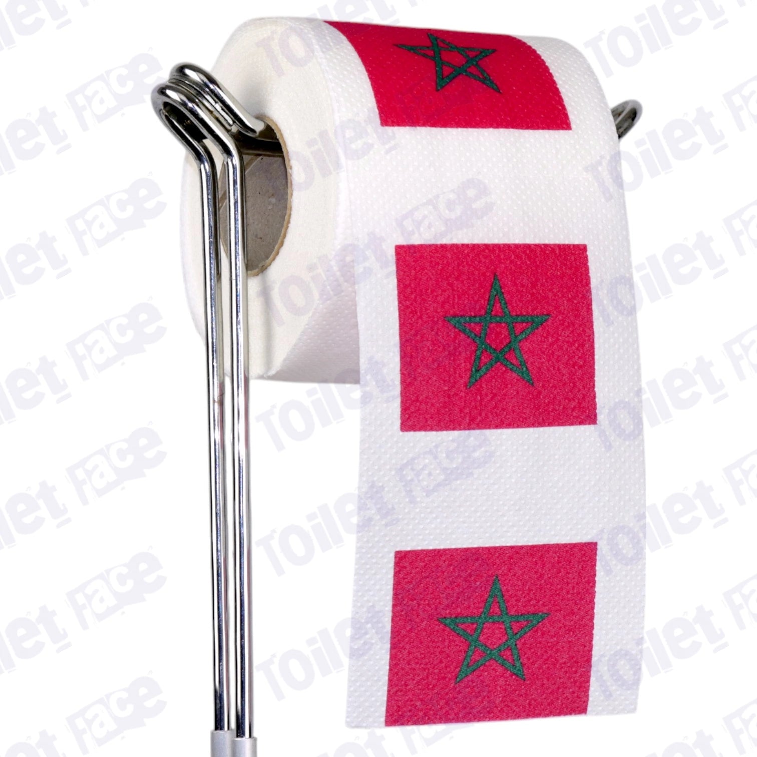 morocco flag novelty toilet paper on a holder