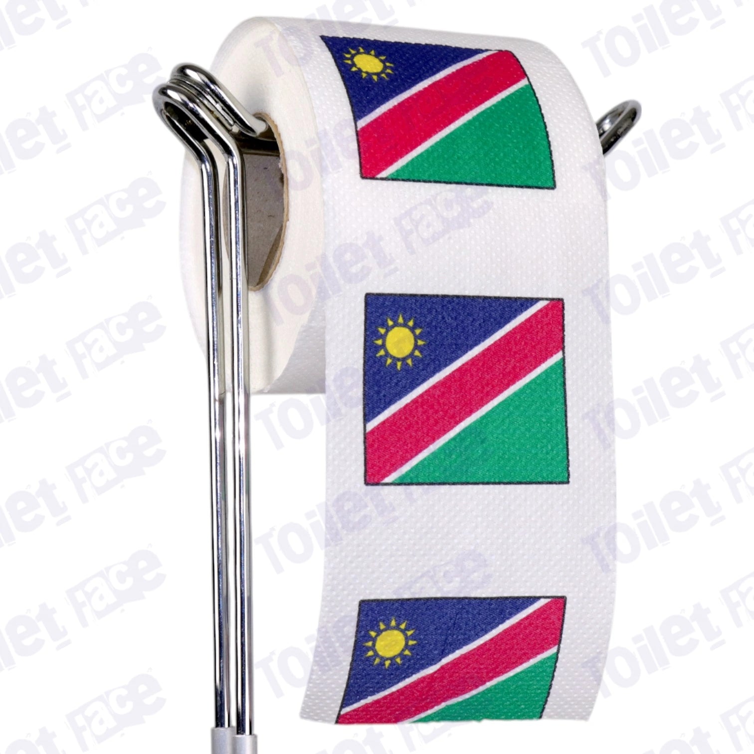 namibia flag novelty toilet paper on a holder