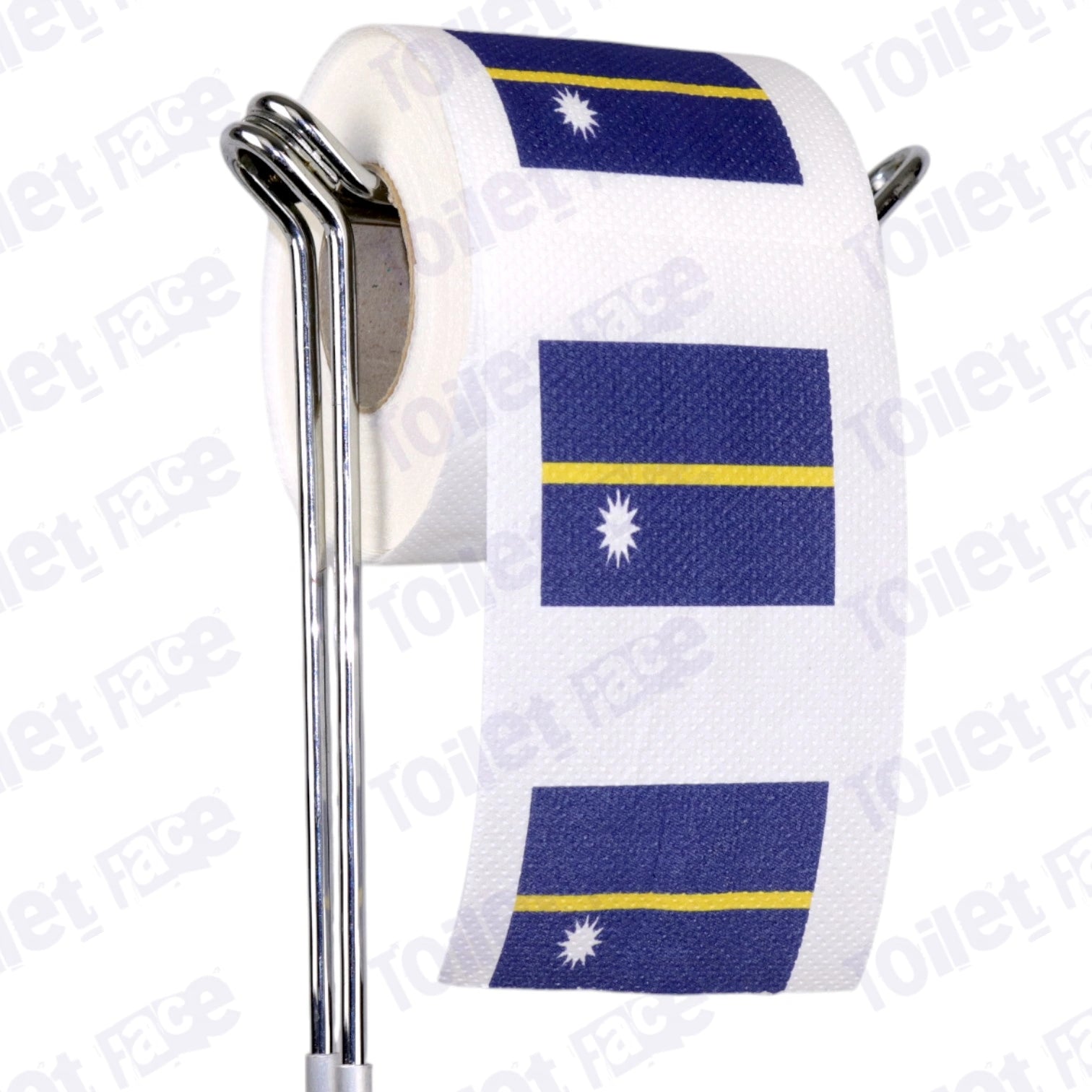 nauru flag novelty toilet paper on a holder