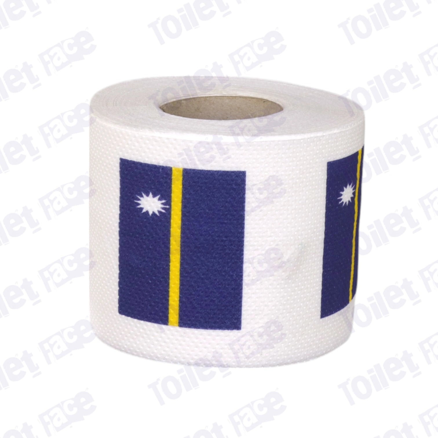 nauru flag printed on novelty toilet paper roll