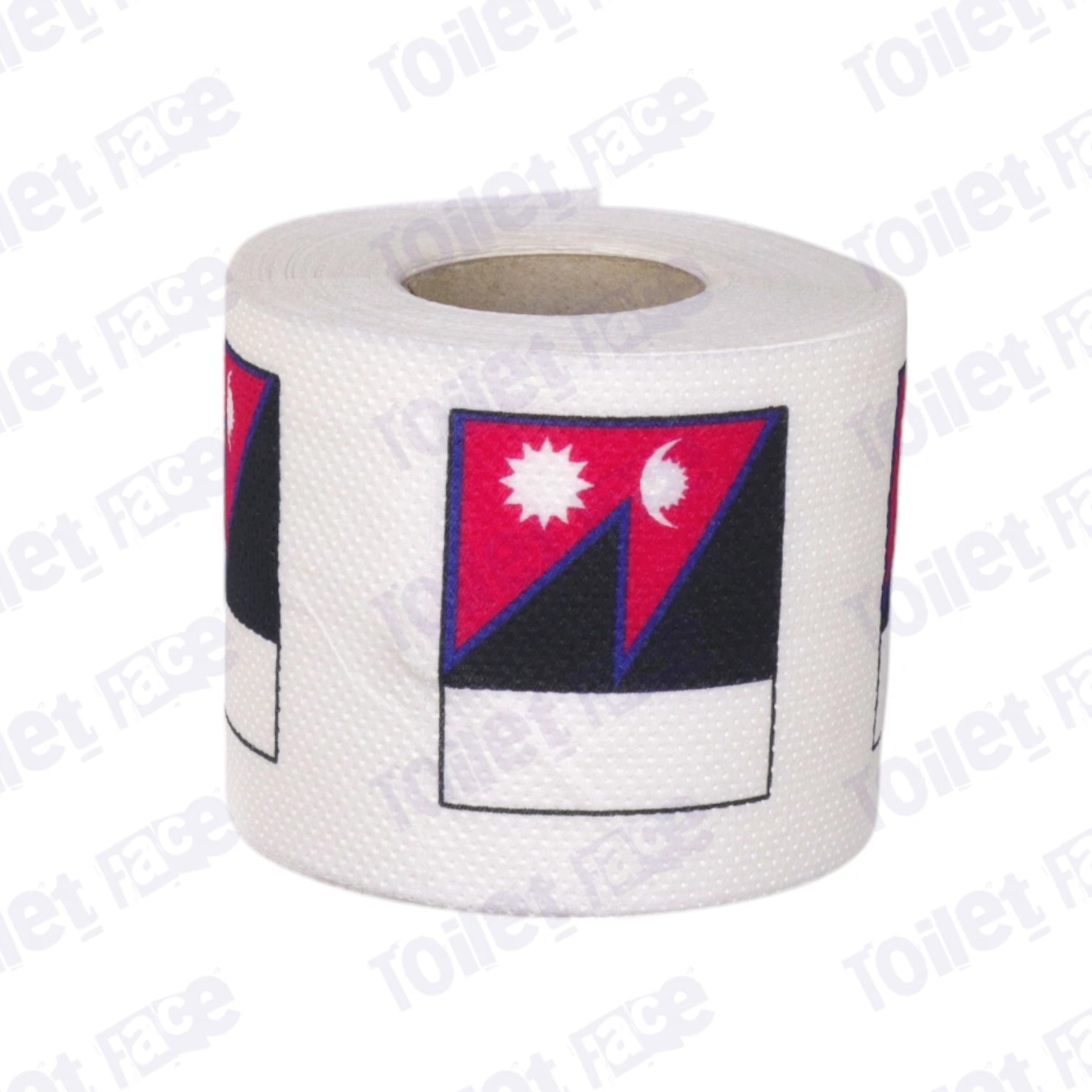 nepal flag printed on novelty toilet paper roll