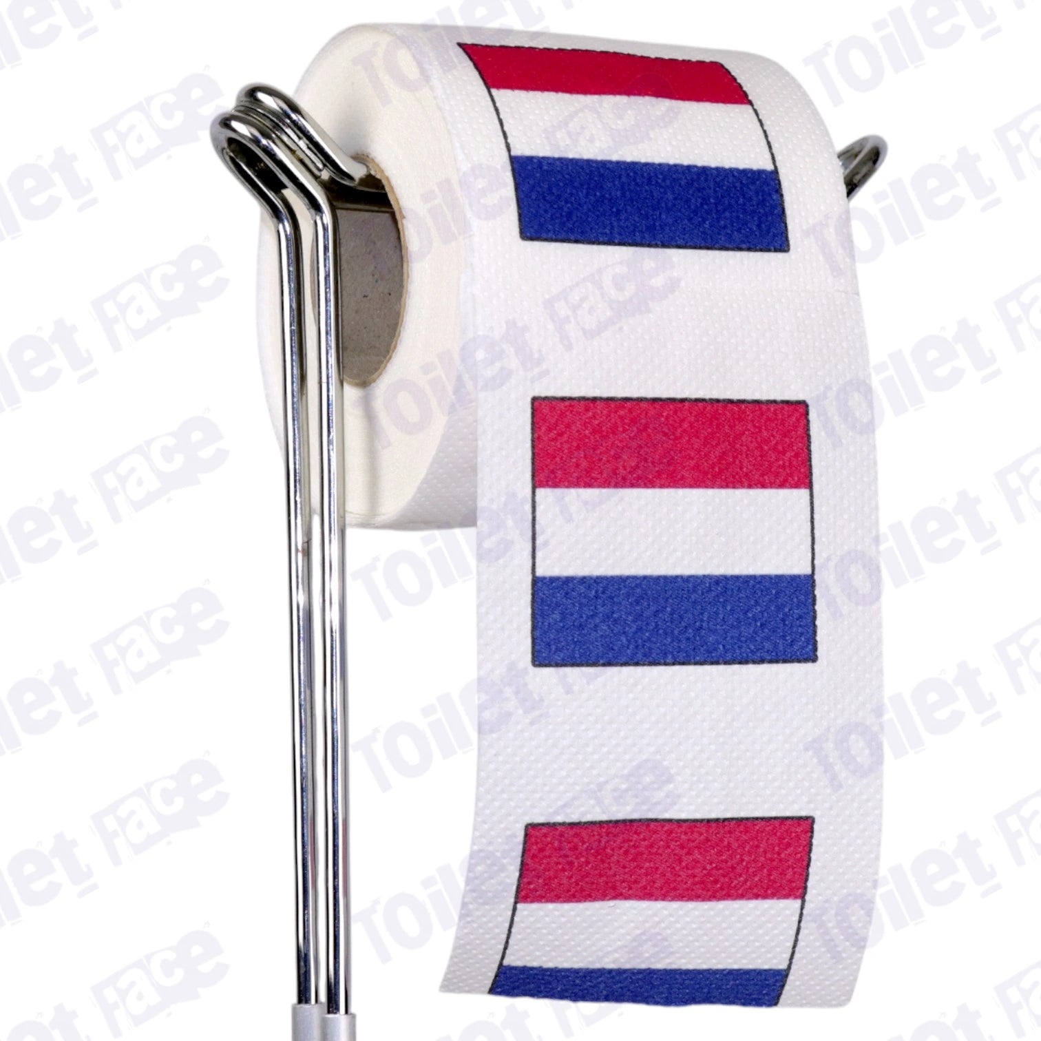 netherlands flag novelty toilet paper on a holder