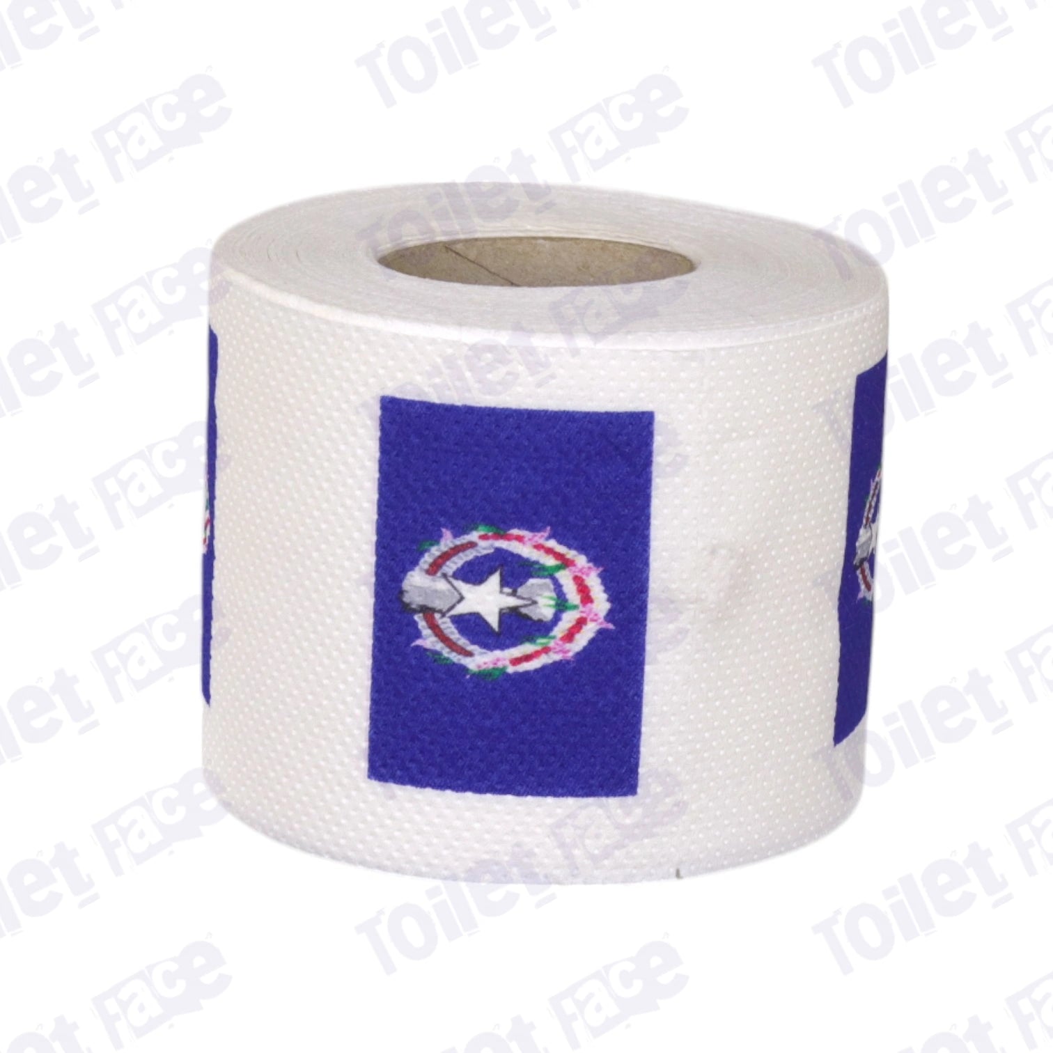 northern mariana islands flag printed on novelty toilet paper roll