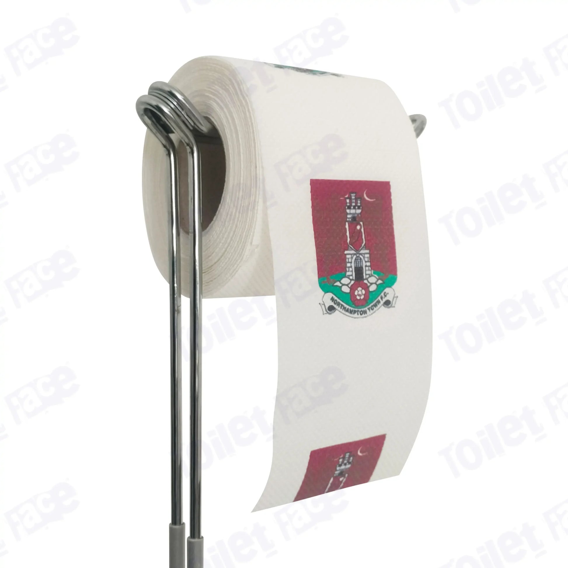 Northampton Town Novelty Toilet Paper Product Image On A Stand|Northampton Town Novelty Toilet Paper Product Image On It's Side|||||||||||||||