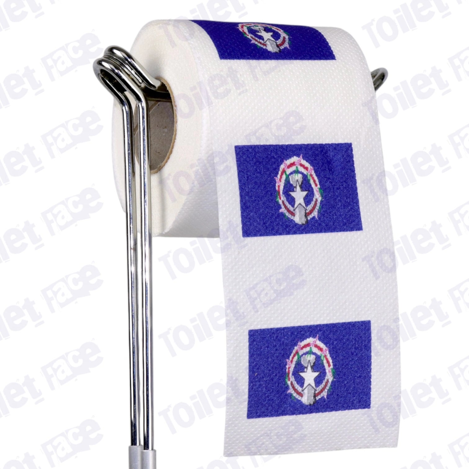 northern mariana islands flag novelty toilet paper on a holder