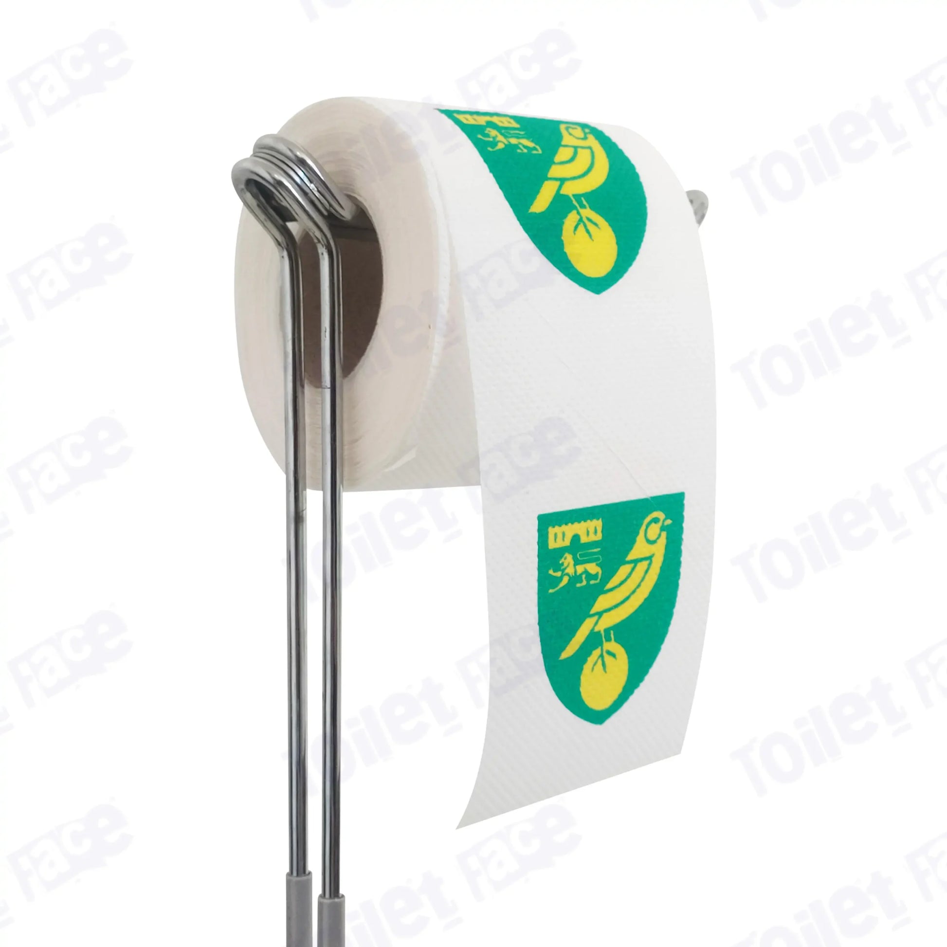 Norwich City Novelty Toilet Paper Product Image On A Stand|Norwich City Novelty Toilet Paper Product Image On It's Side|||||||||||||||||||||||