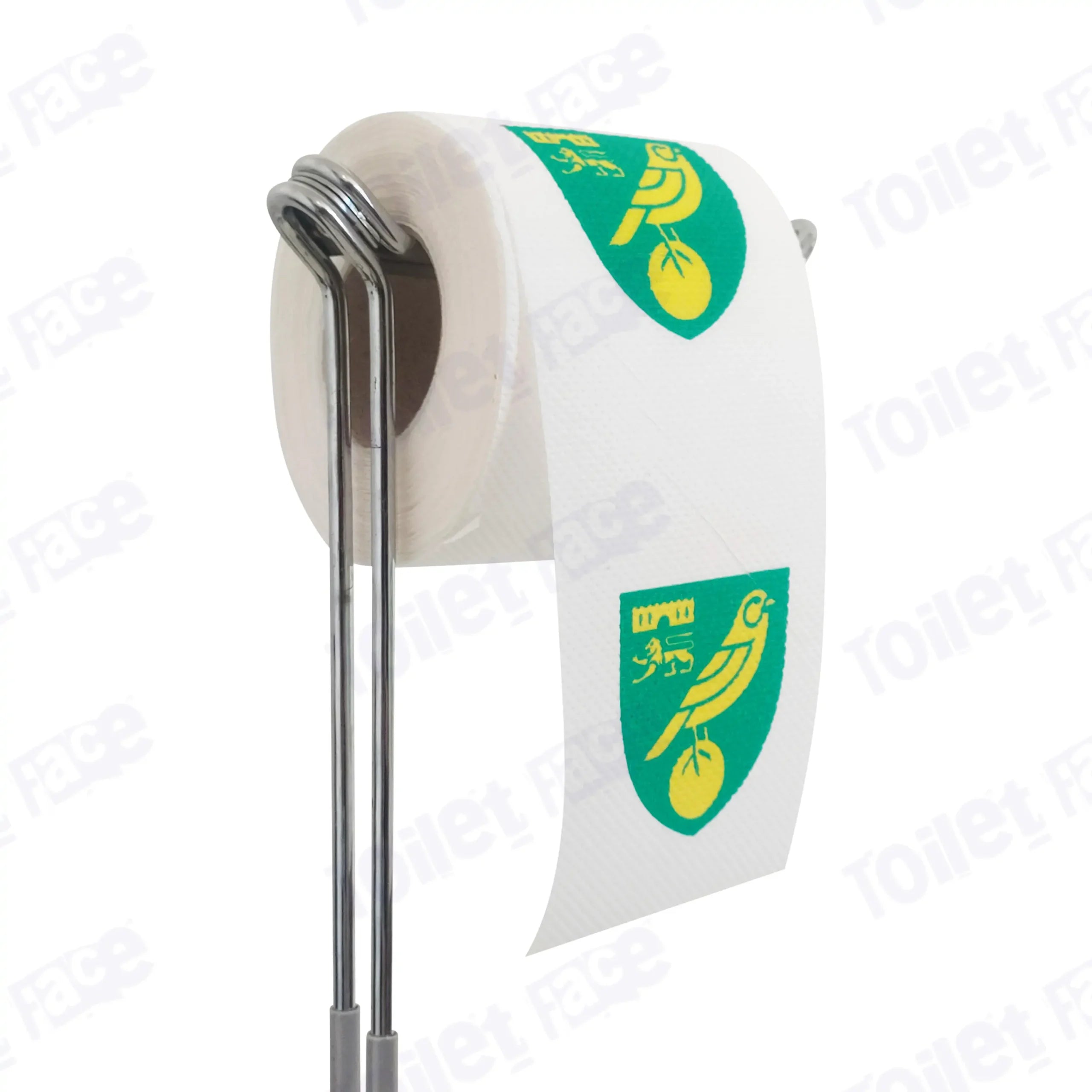 Norwich City Novelty Toilet Paper Product Image On A Stand|Norwich City Novelty Toilet Paper Product Image On It's Side|||||||||||||||||||||||