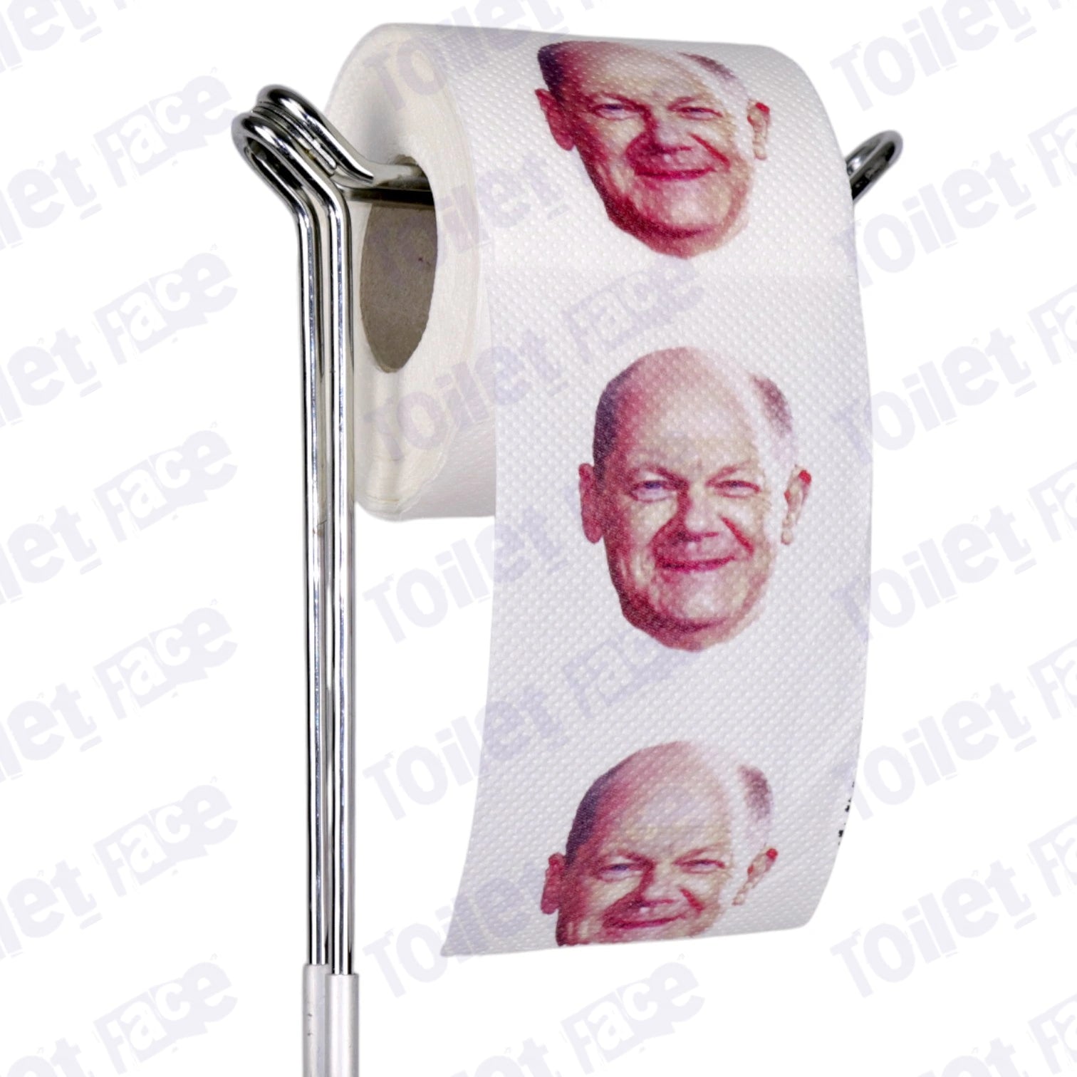 Olaf Scholz Novelty Toilet Paper Product Image On A Stand