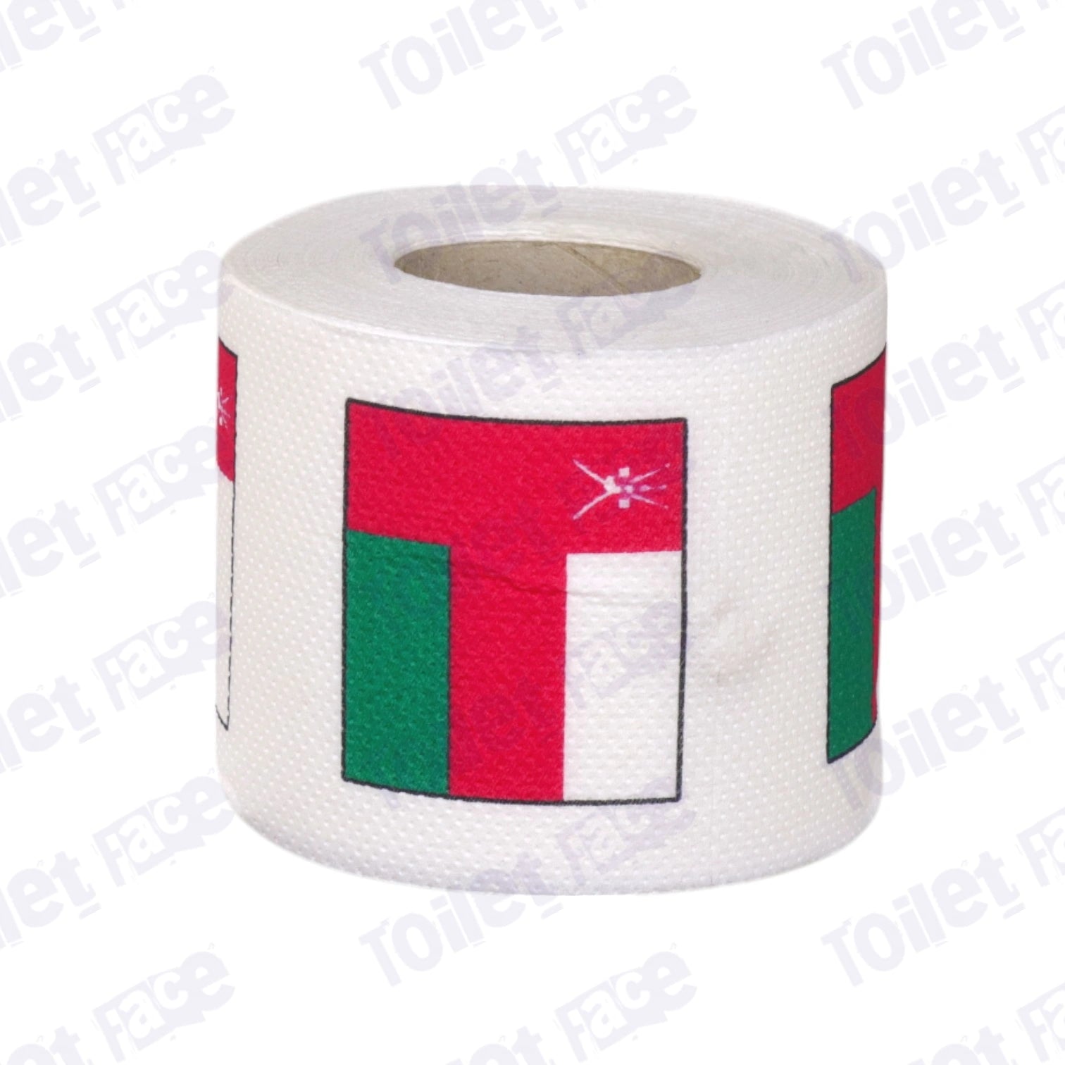 oman flag printed on novelty toilet paper roll