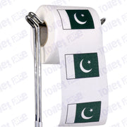 pakistan flag novelty toilet paper on a holder
