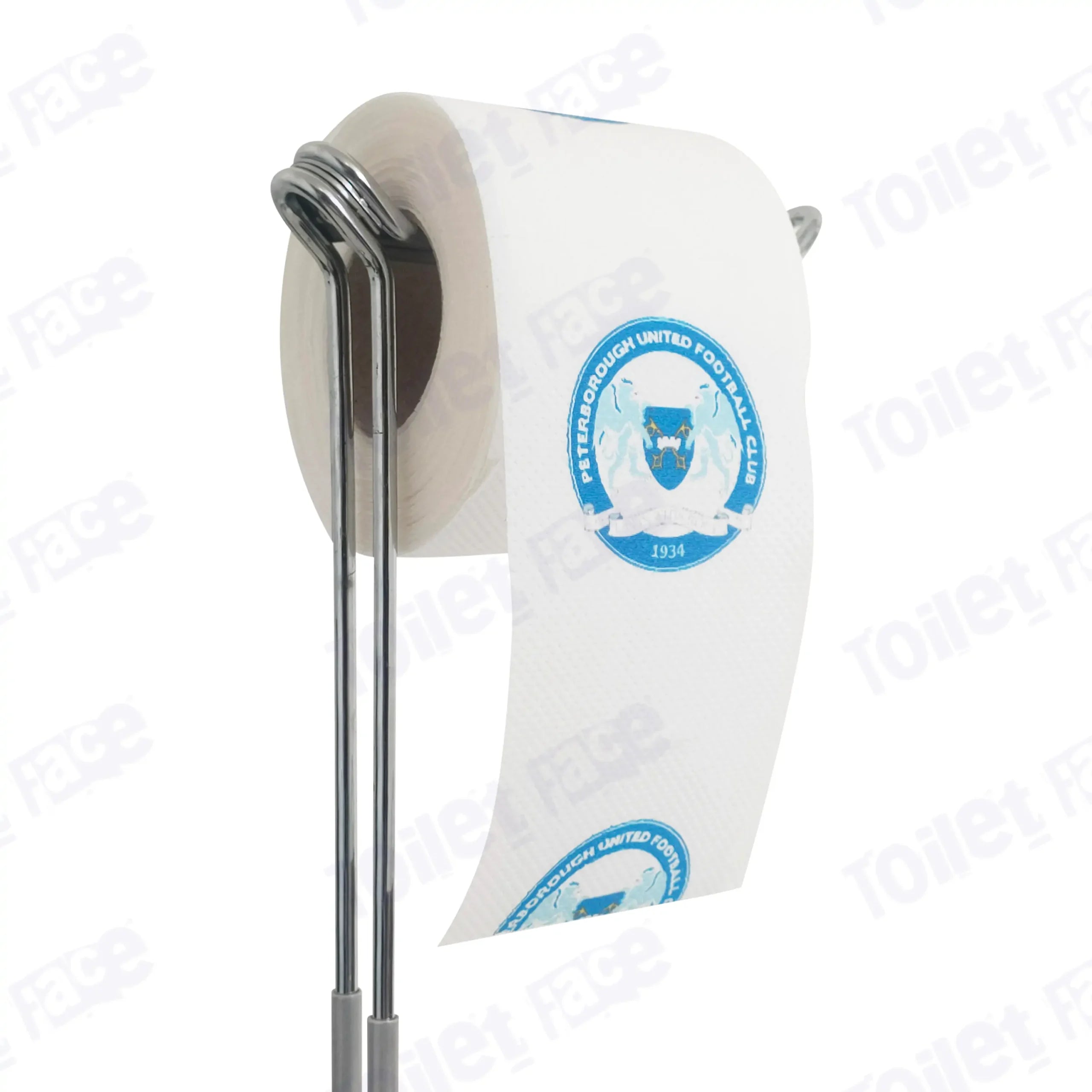 Peterborough United Novelty Toilet Paper Product Image On A Stand|Peterborough United Novelty Toilet Paper Product Image On It's Side|||||||||||||||||||||||
