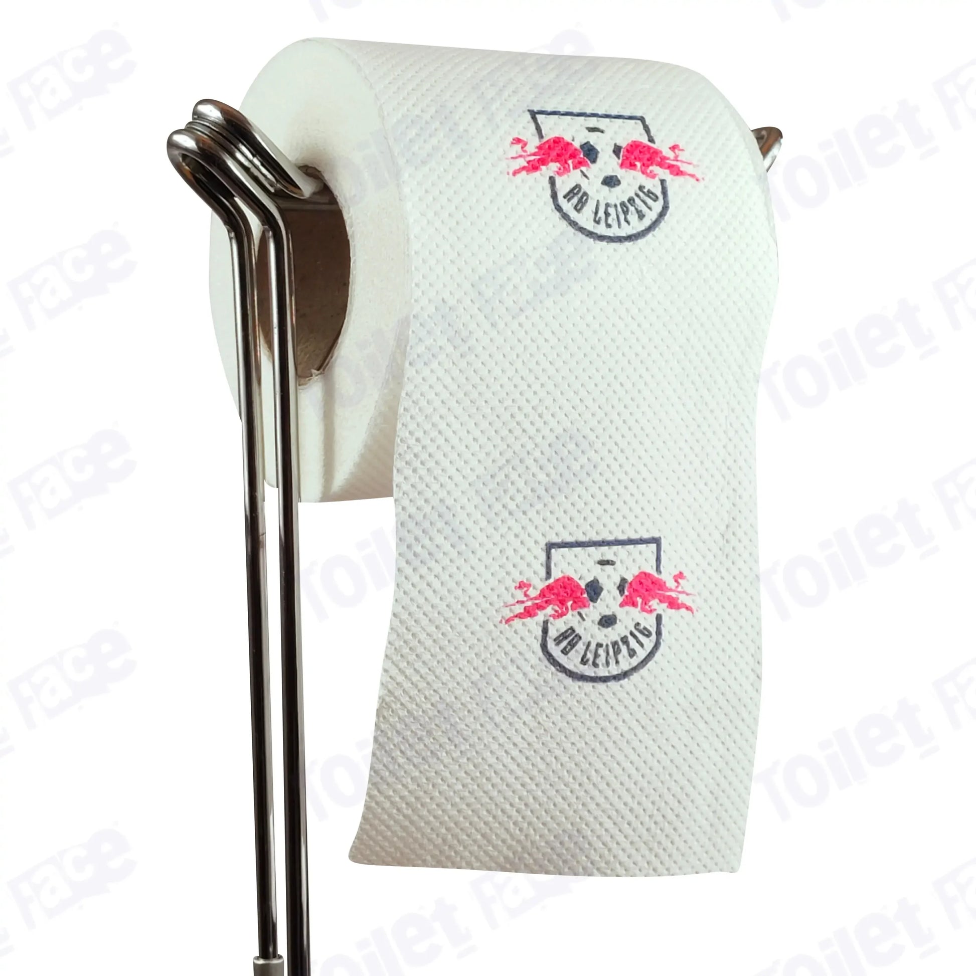 RB Leipzig Novelty Toilet Paper Product Image On A Stand|RB Leipzig Novelty Toilet Paper Product Image On It's Side|||||||||||||||