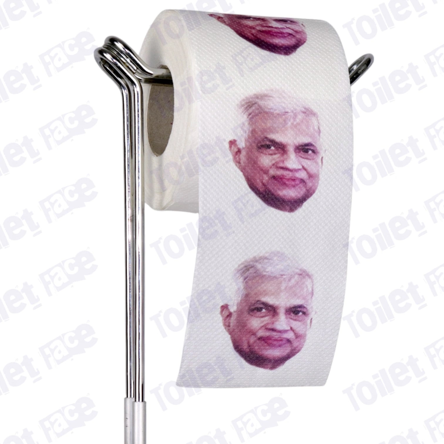 Ranil Wickremesinghe Novelty Toilet Paper Product Image On A Stand