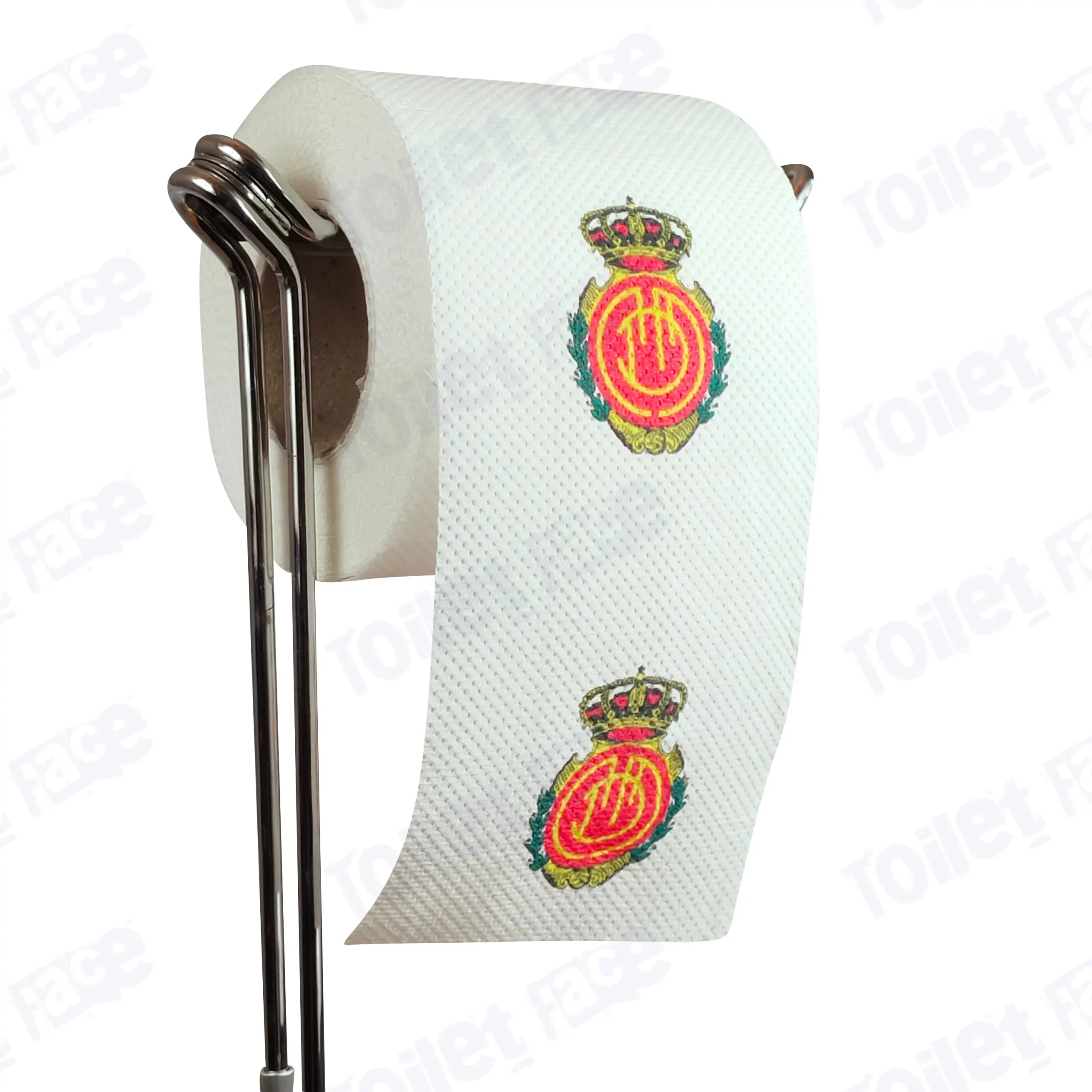 Real Mallorca Novelty Toilet Paper Product Image On A Stand|Real Mallorca Novelty Toilet Paper Product Image On It's Side|||||||||||||||