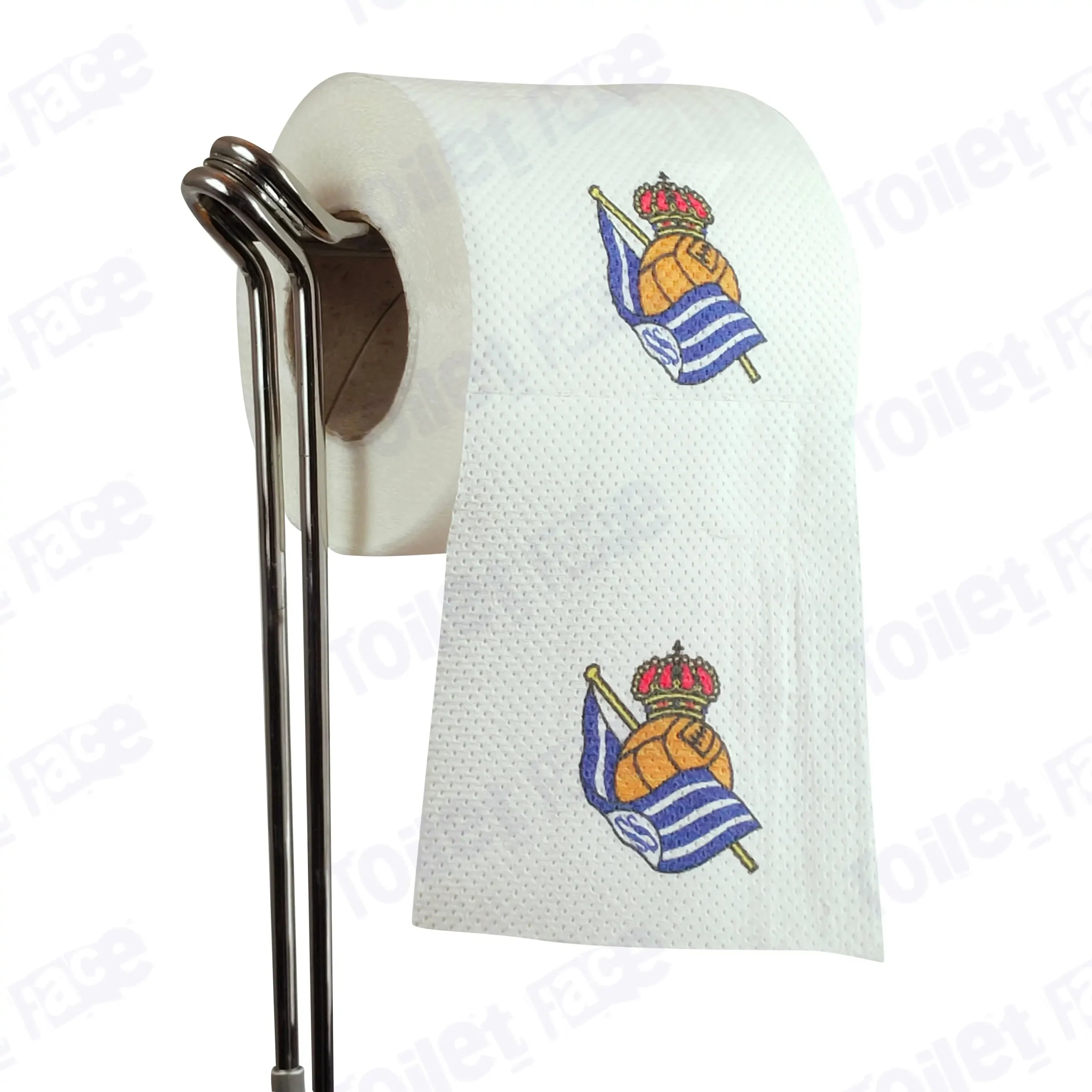 Real Sociedad Novelty Toilet Paper Product Image On A Stand|Real Sociedad Novelty Toilet Paper Product Image On It's Side|||||||||||||||