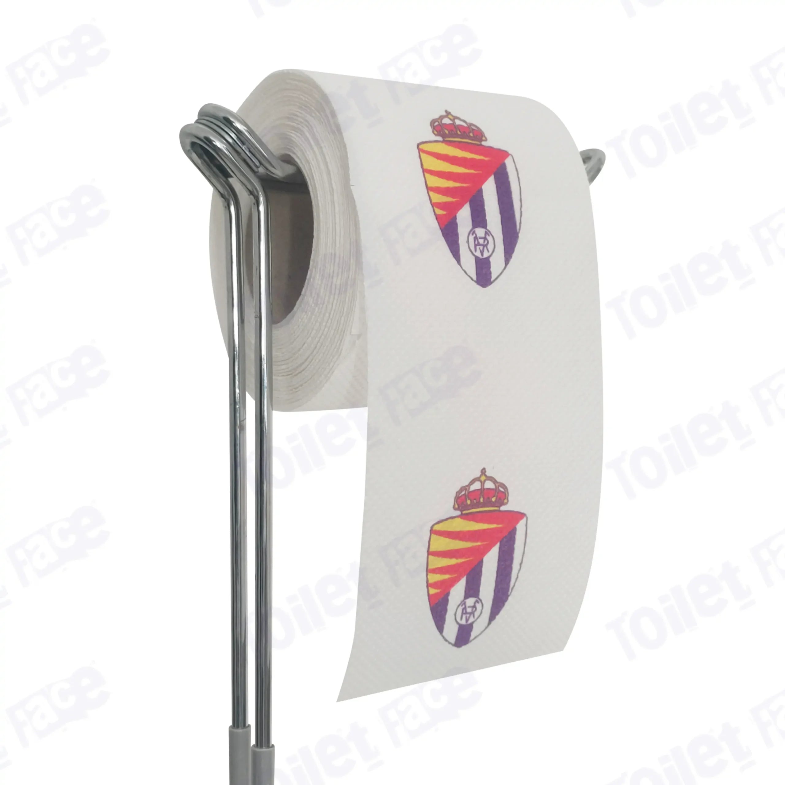 Real Valladolid Novelty Toilet Paper Product Image On A Stand|Real Valladolid Novelty Toilet Paper Product Image On It's Side|||||||||||||||