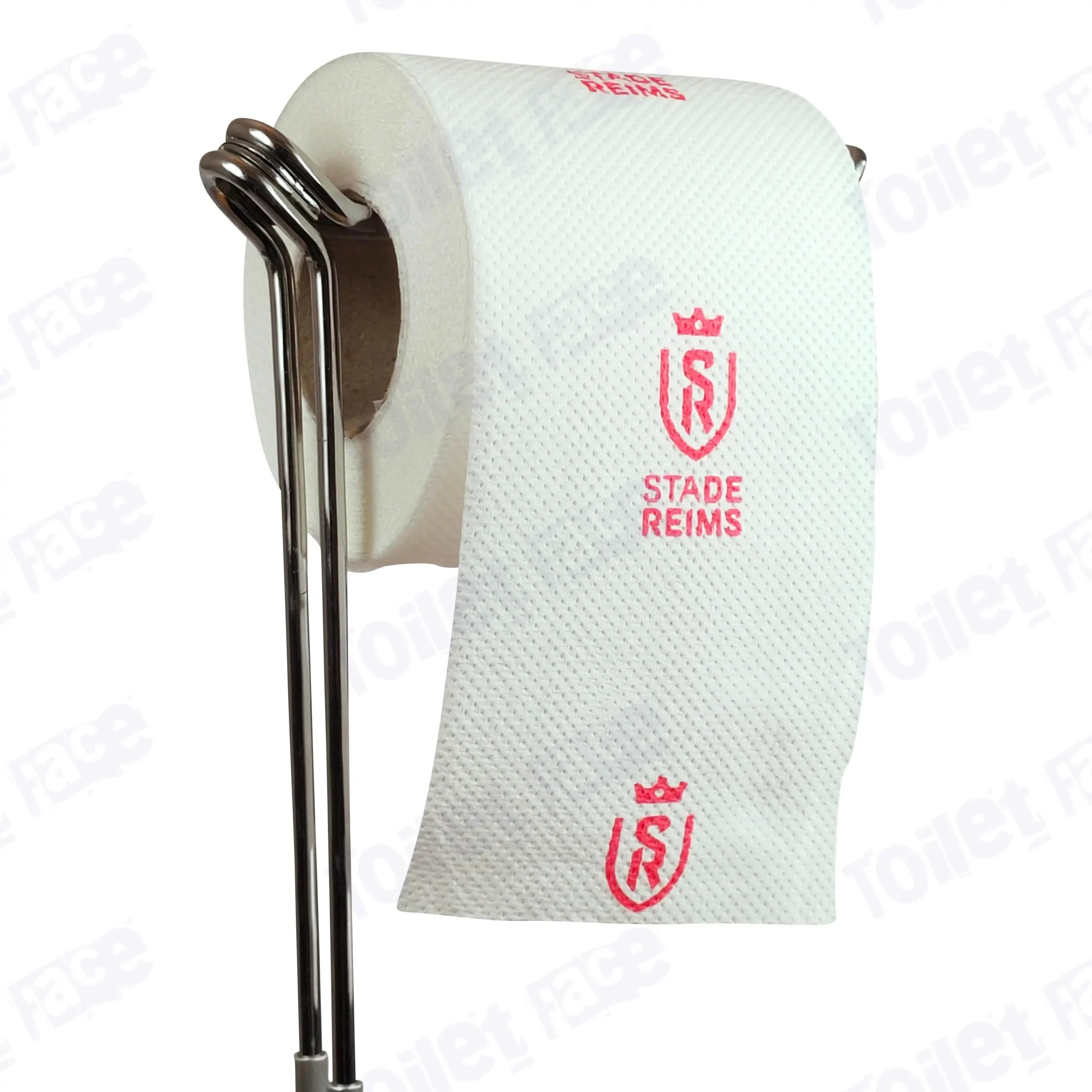 Reims Novelty Toilet Paper Product Image On A Stand|Reims Novelty Toilet Paper Product Image On It's Side|