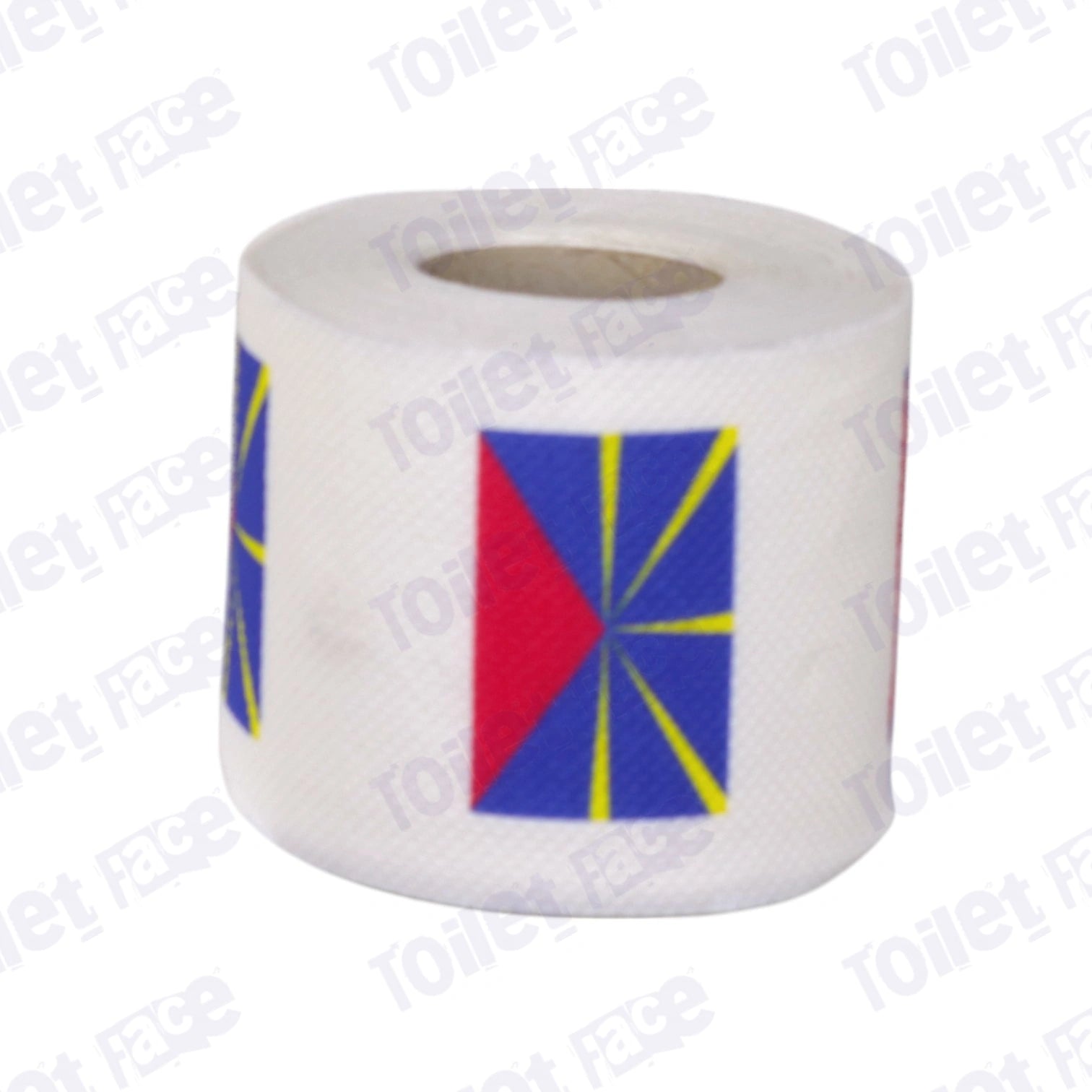 reunion flag printed on novelty toilet paper roll