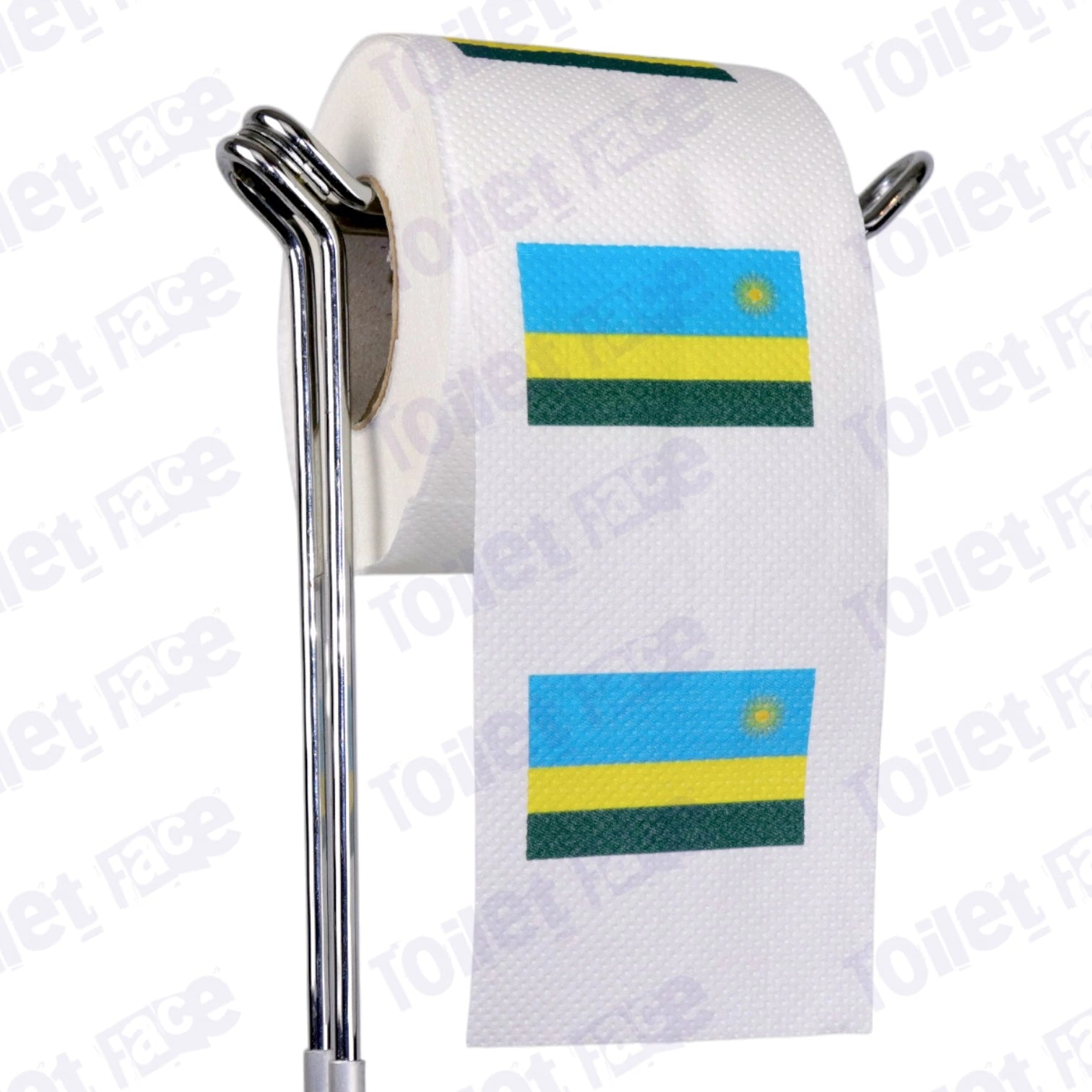 rwanda flag novelty toilet paper on a holder