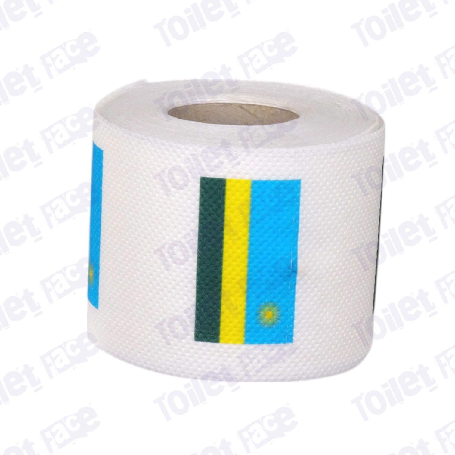 rwanda flag printed on novelty toilet paper roll
