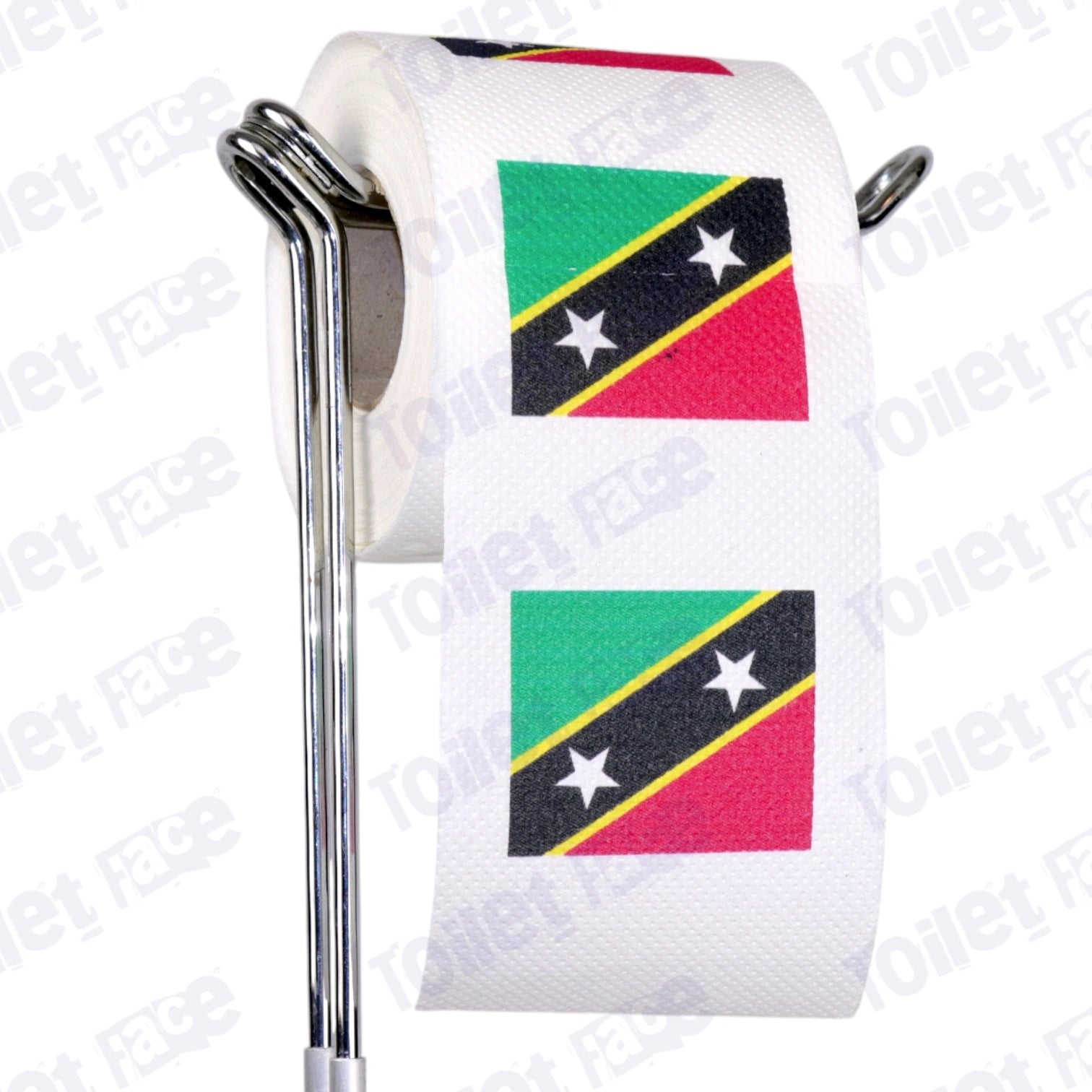 saint kitts and nevis flag novelty toilet paper on a holder