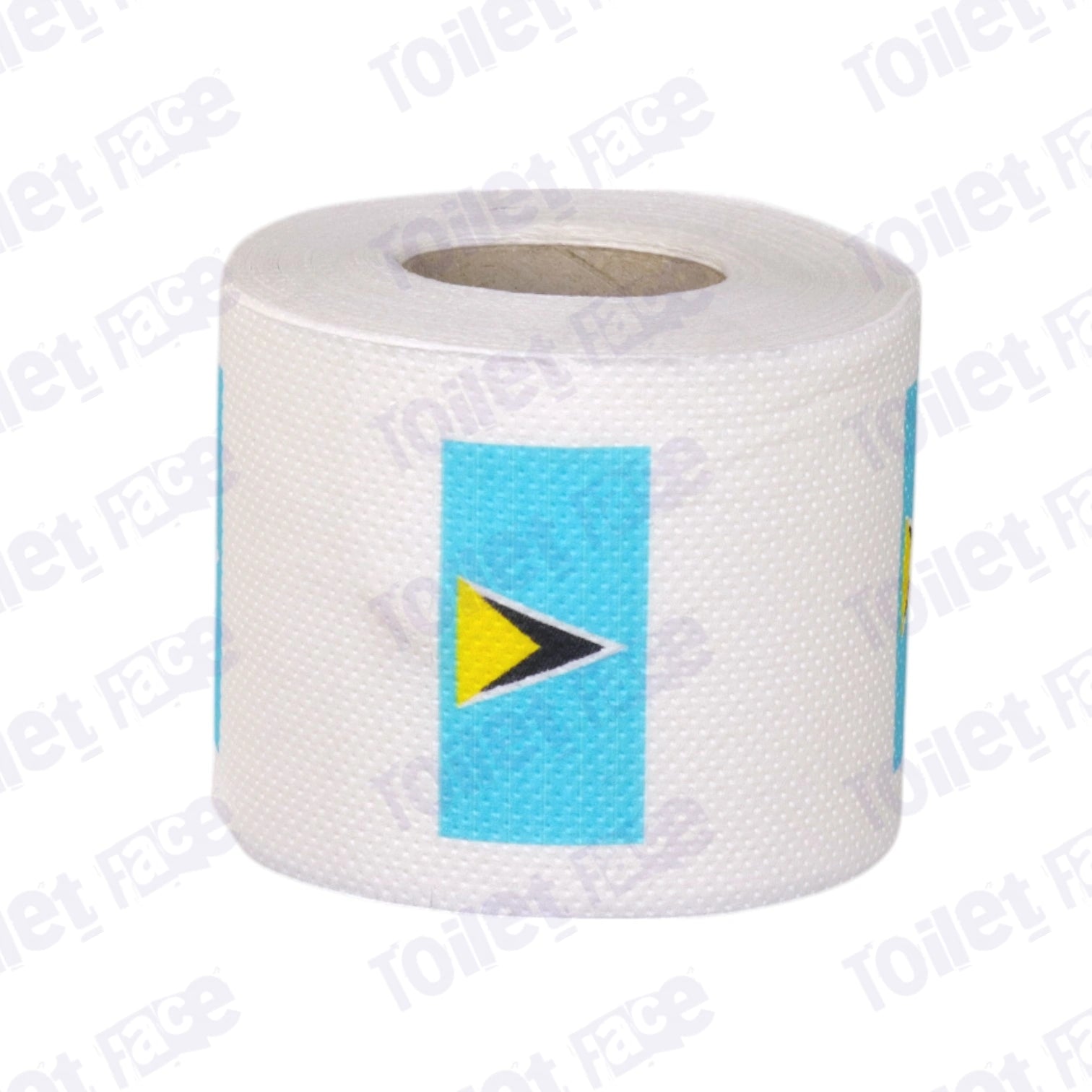 saint lucia flag printed on novelty toilet paper roll
