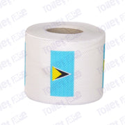 saint lucia flag printed on novelty toilet paper roll