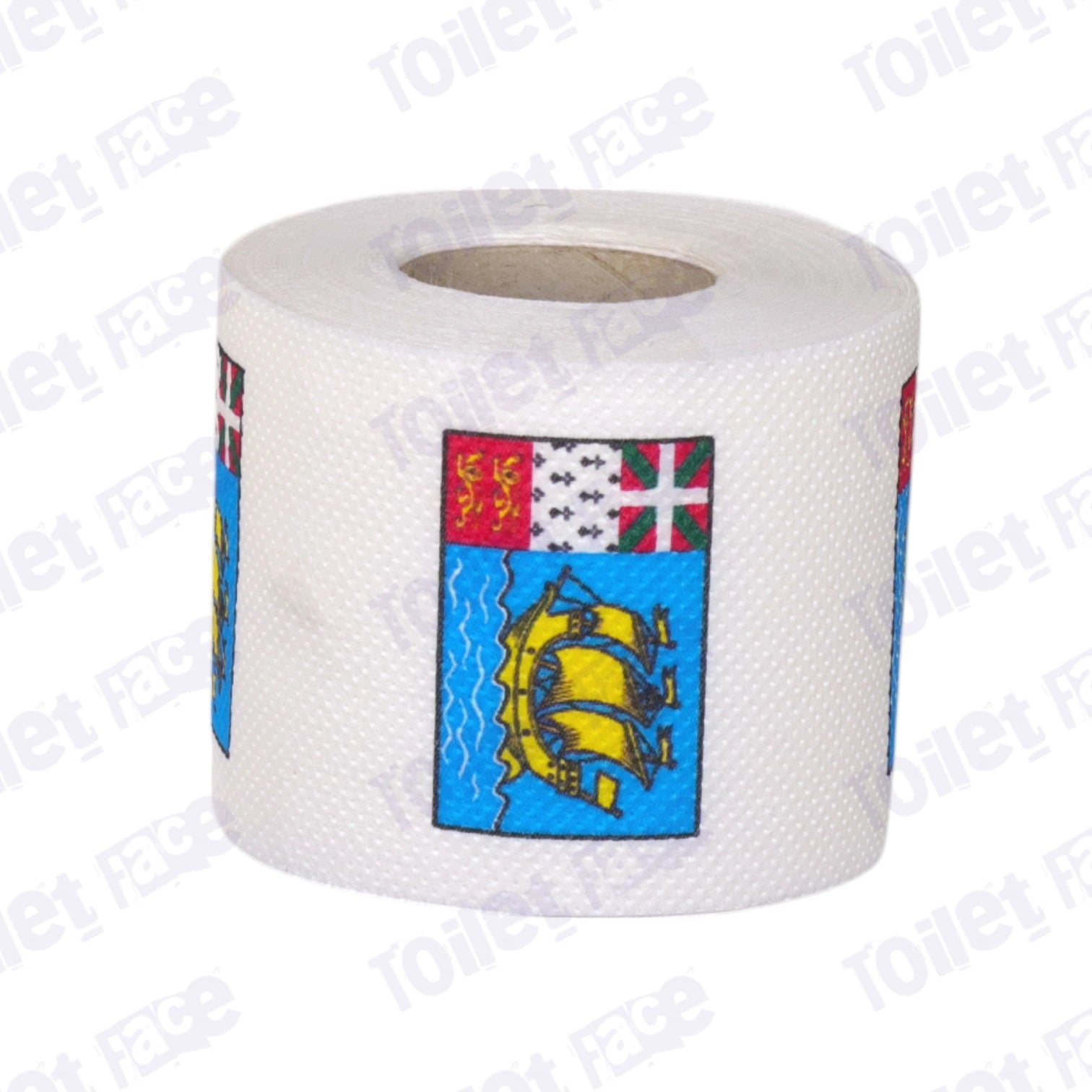 saint pierre and miquelon flag printed on novelty toilet paper roll