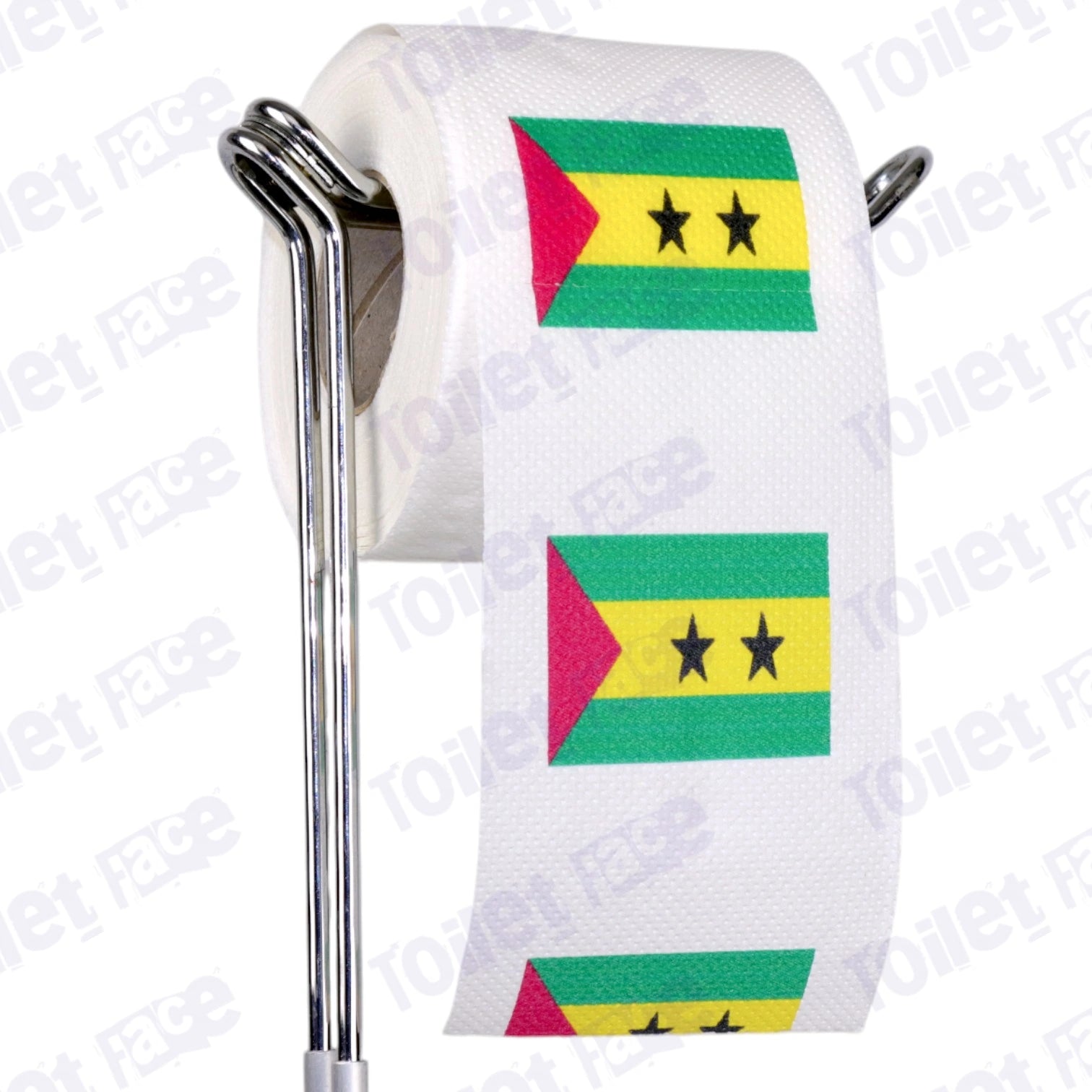 sao tome and principe flag novelty toilet paper on a holder