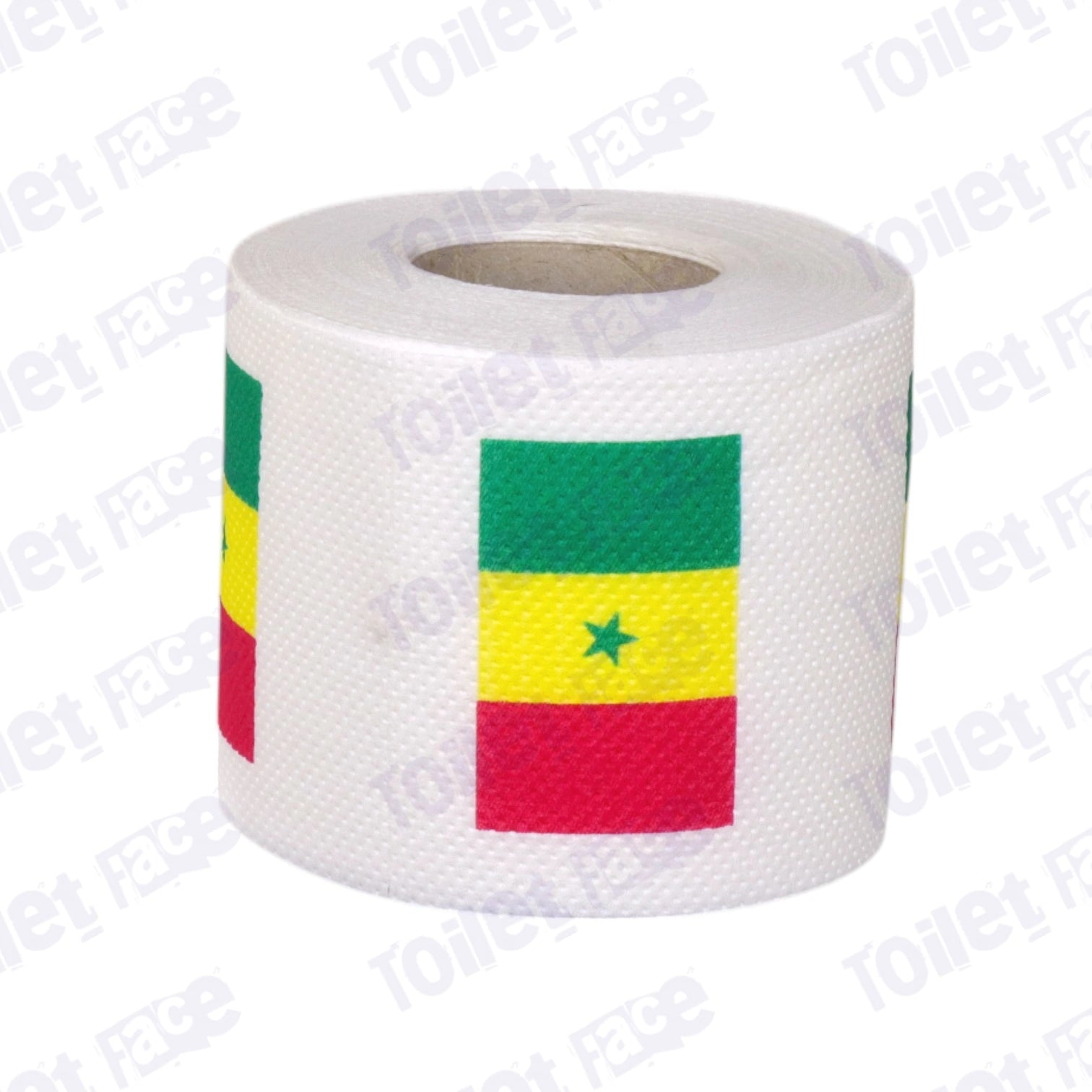 senegal flag printed on novelty toilet paper roll