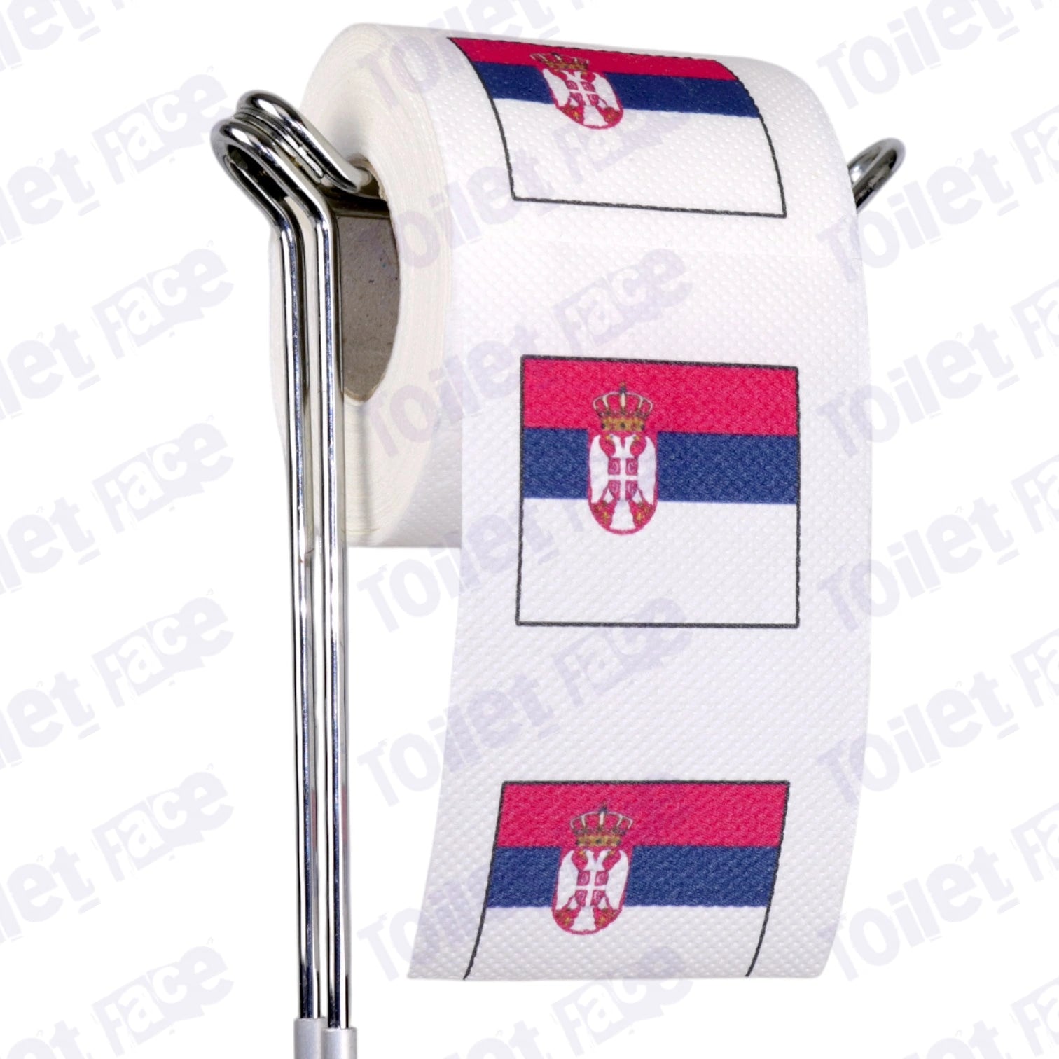 serbia flag novelty toilet paper on a holder