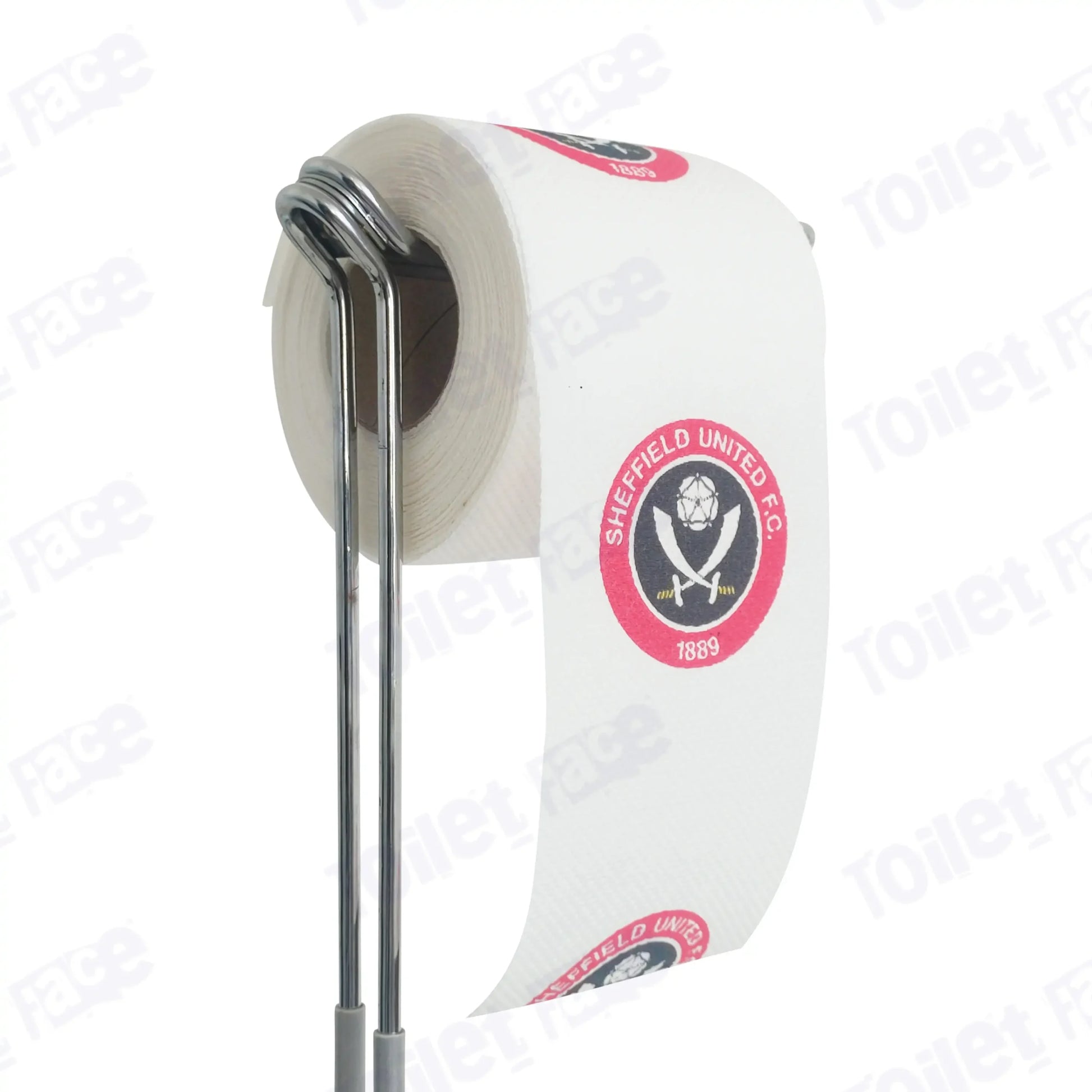 Sheffield United Novelty Toilet Paper Product Image On A Stand|Sheffield United Novelty Toilet Paper Product Image On It's Side|||||||||||||||||||||||