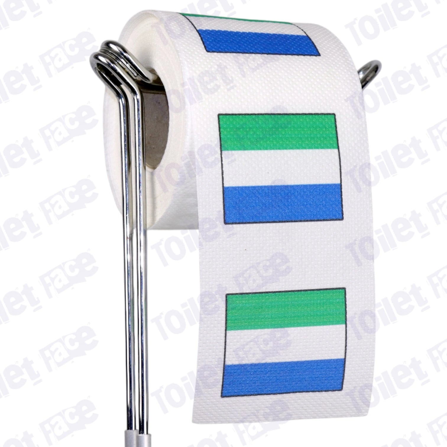 sierra leone flag novelty toilet paper on a holder