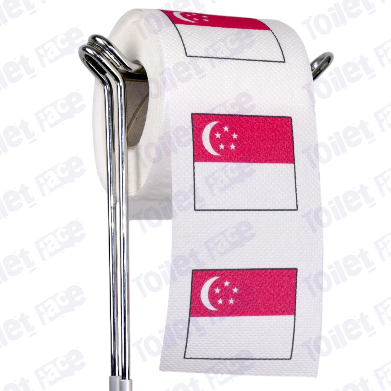 singapore flag novelty toilet paper on a holder