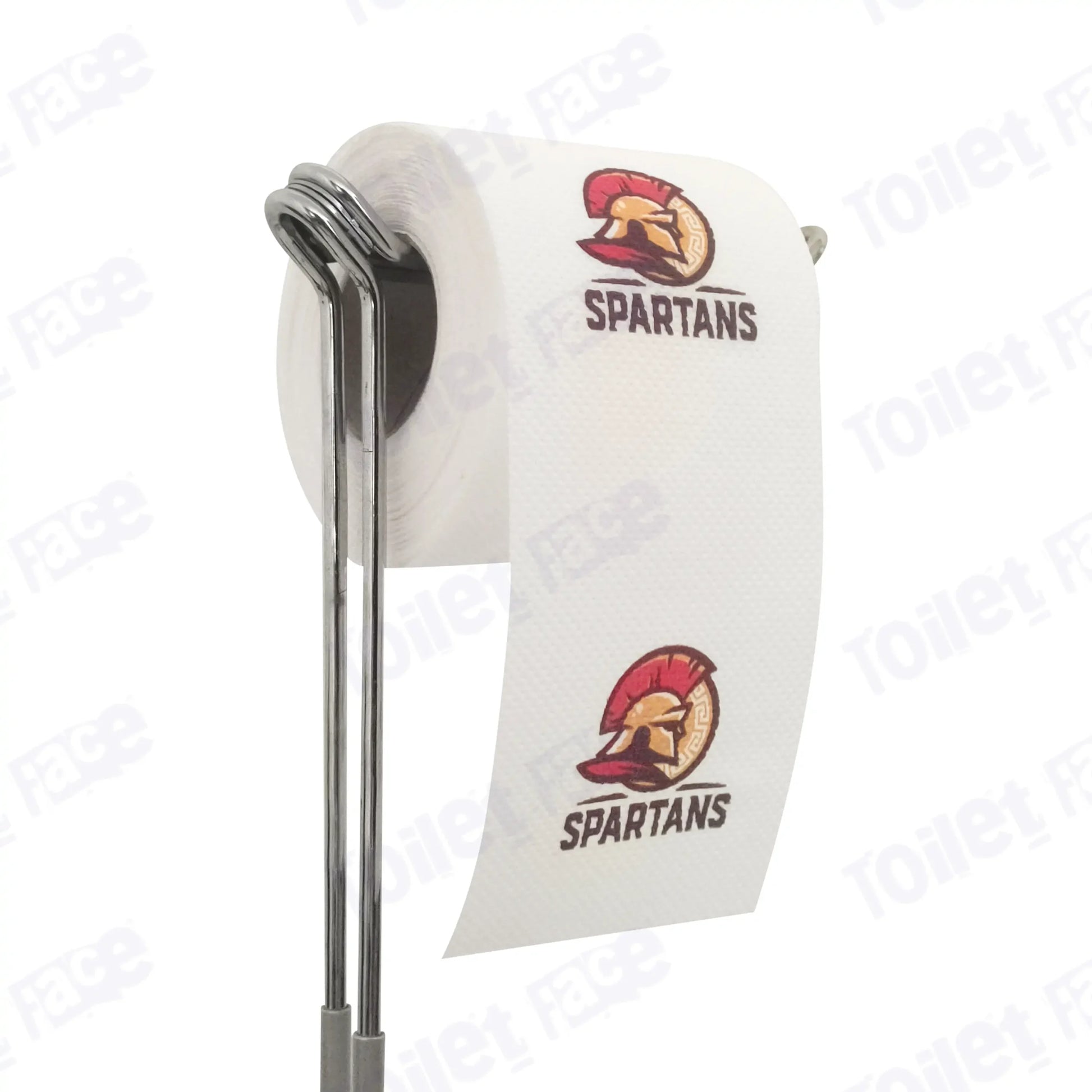 Spartans Novelty Toilet Paper Product Image On A Stand|Spartans Novelty Toilet Paper Product Image On It's Side|||||||||||||||