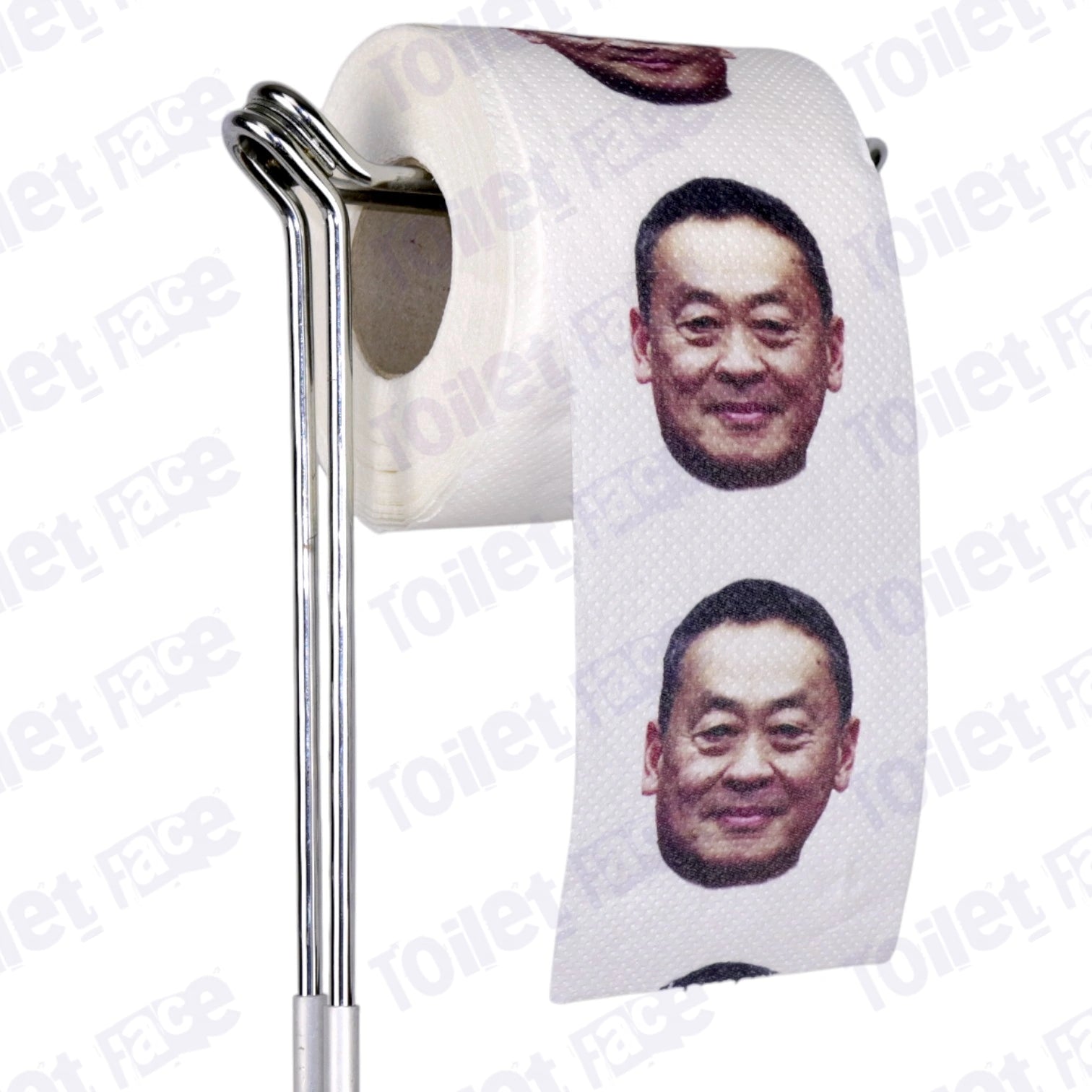 Srettha Thavisin Novelty Toilet Paper Product Image On A Stand