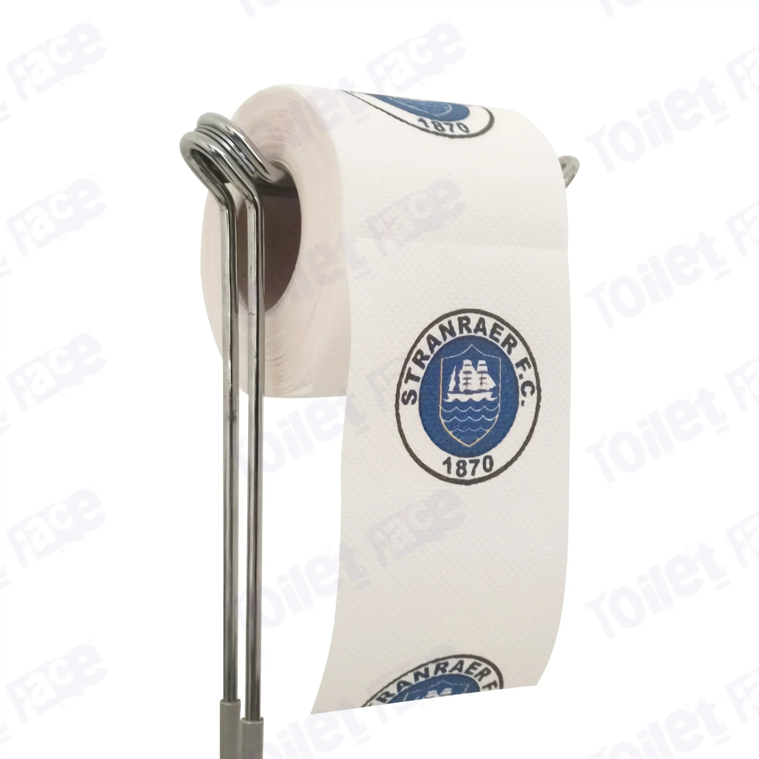Stranraer Novelty Toilet Paper Product Image On A Stand|Stranraer Novelty Toilet Paper Product Image On It's Side|||||||||||||||