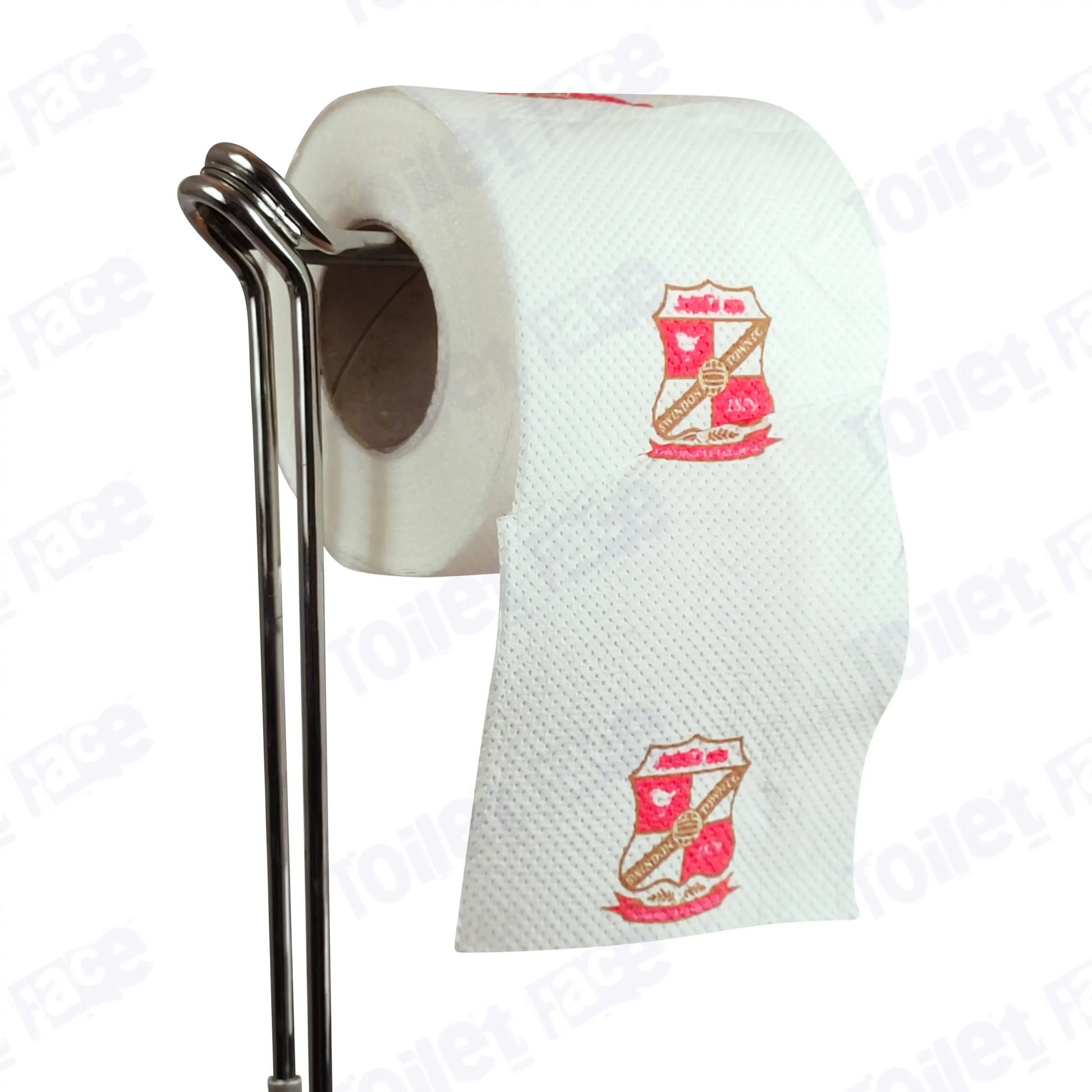 Swindon Town Novelty Toilet Paper Product Image On A Stand|Swindon Town Novelty Toilet Paper Product Image On It's Side|||||||||||||||