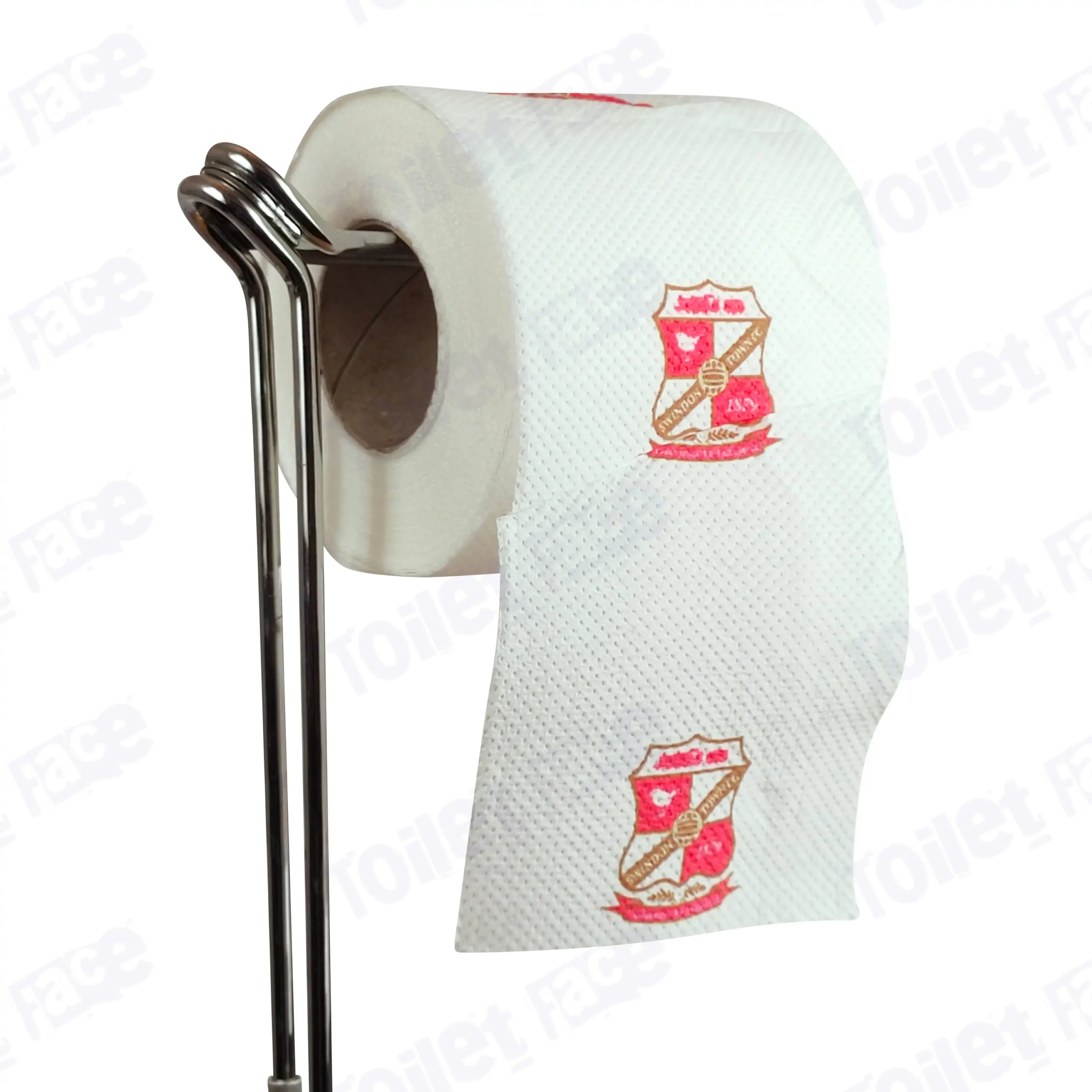Swindon Town Novelty Toilet Paper Product Image On A Stand|Swindon Town Novelty Toilet Paper Product Image On It's Side|||||||||||||||