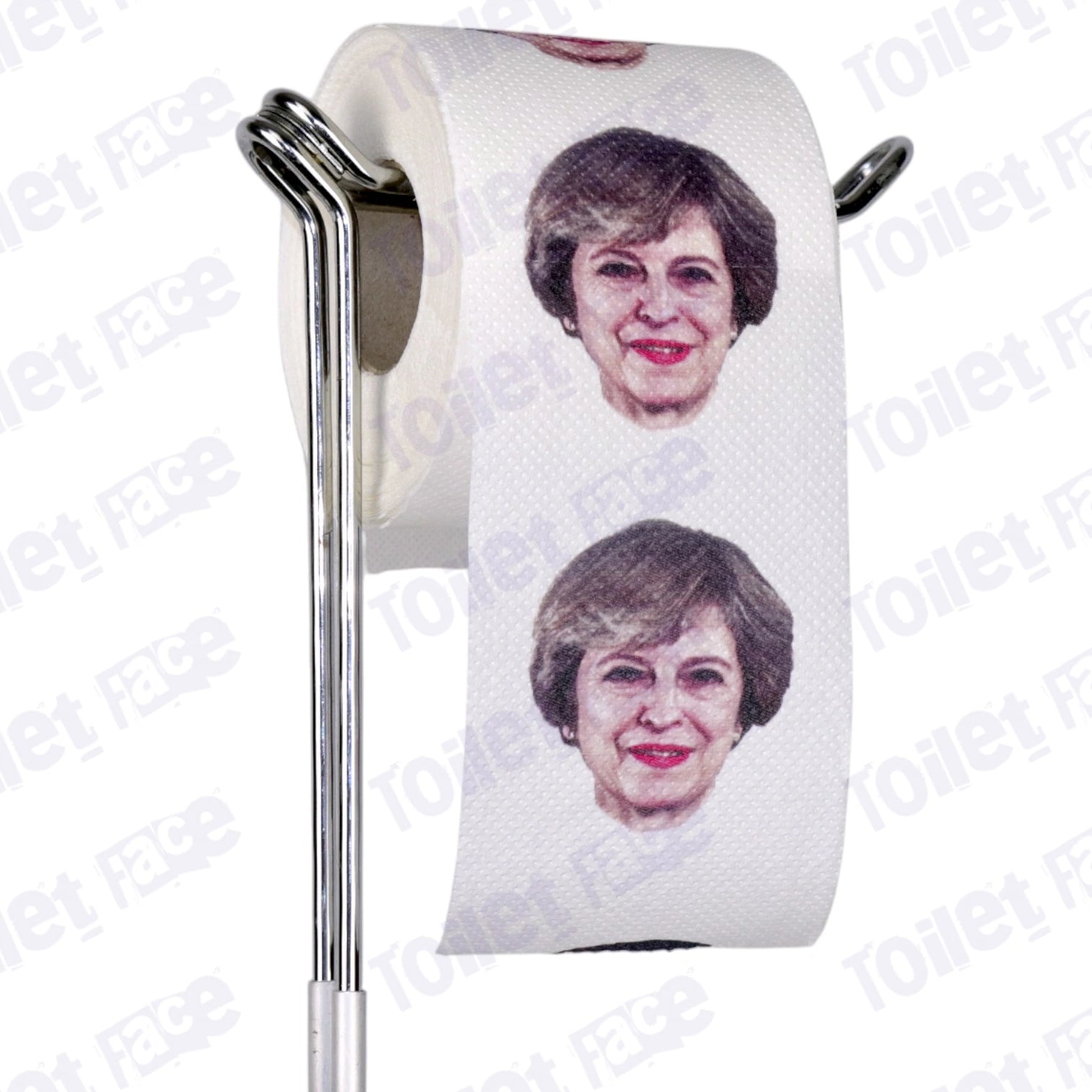 Theresa May Novelty Toilet Paper Product Image On A Stand