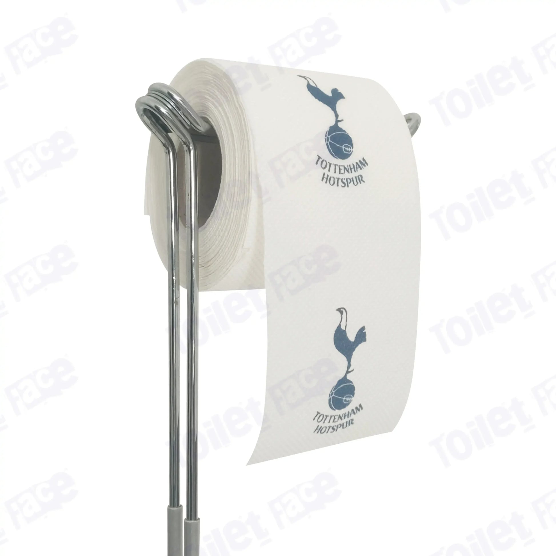 Tottenham Hotspur Novelty Toilet Paper Product Image On A Stand|Tottenham Hotspur Novelty Toilet Paper Product Image On It's Side|||||||||||||||